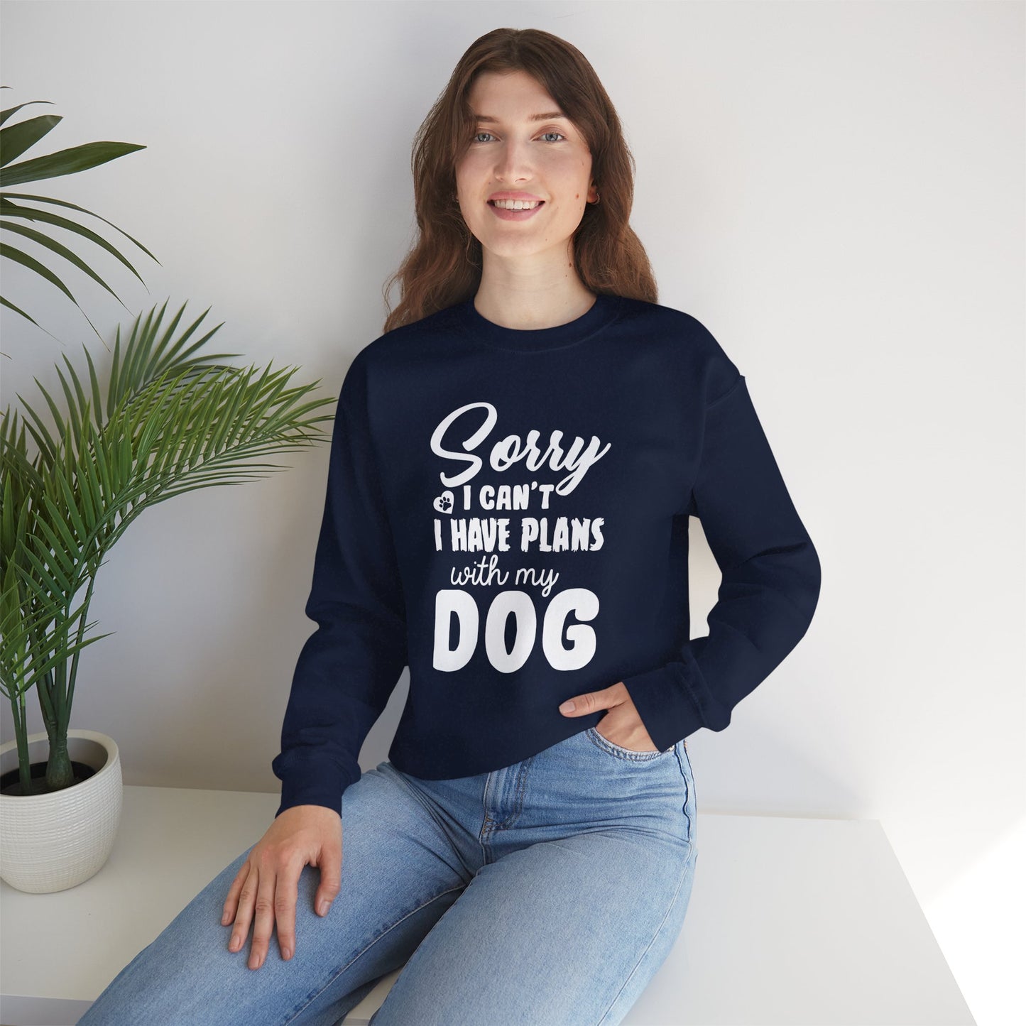 Sorry, I Can't, I Have Plans With My Dog - Unisex Heavy Blend™ Crewneck Sweatshirt