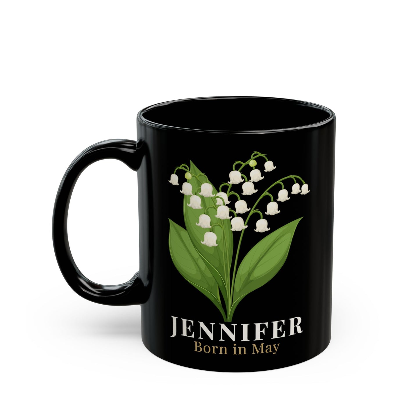 Jennifer Born in May Lily of the Valley Mug | Personalized Custom Name Mug -  14896
