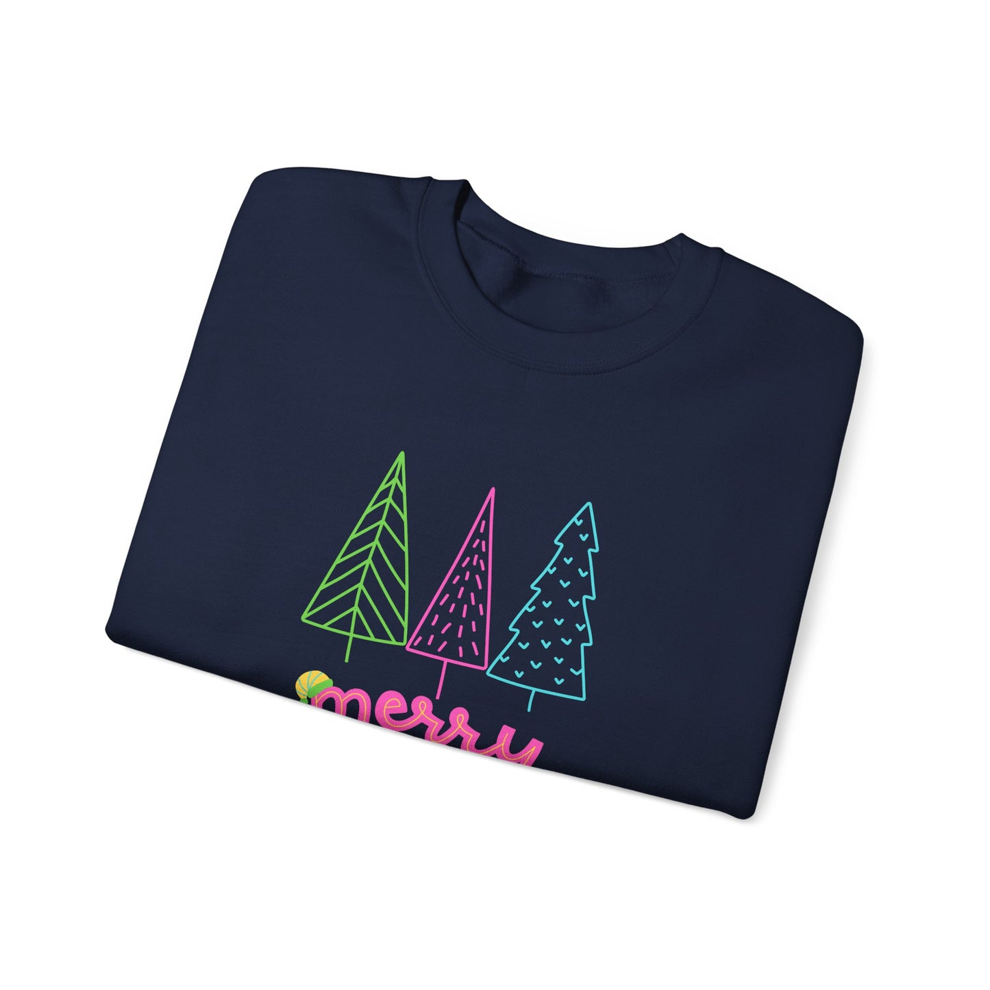 Trees, Merry Christmas -Unisex Heavy Blend™ Crewneck Sweatshirt - 10529