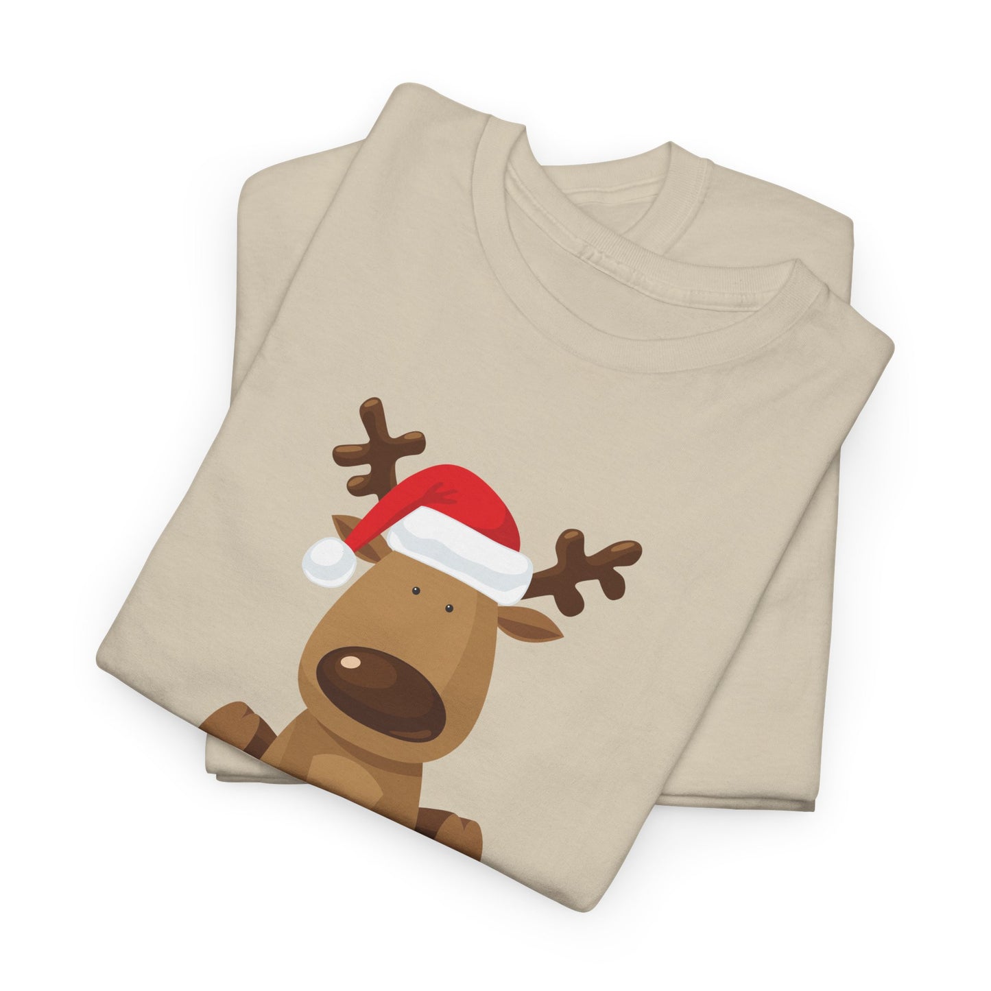 Reindeer: Merry Christmas - Unisex Heavy Cotton Tee