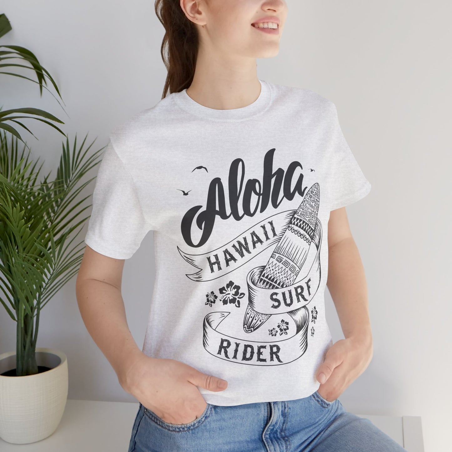 Aloha, Hawaii, Surf Rider - Unisex Jersey Short Sleeve Tee - 13181