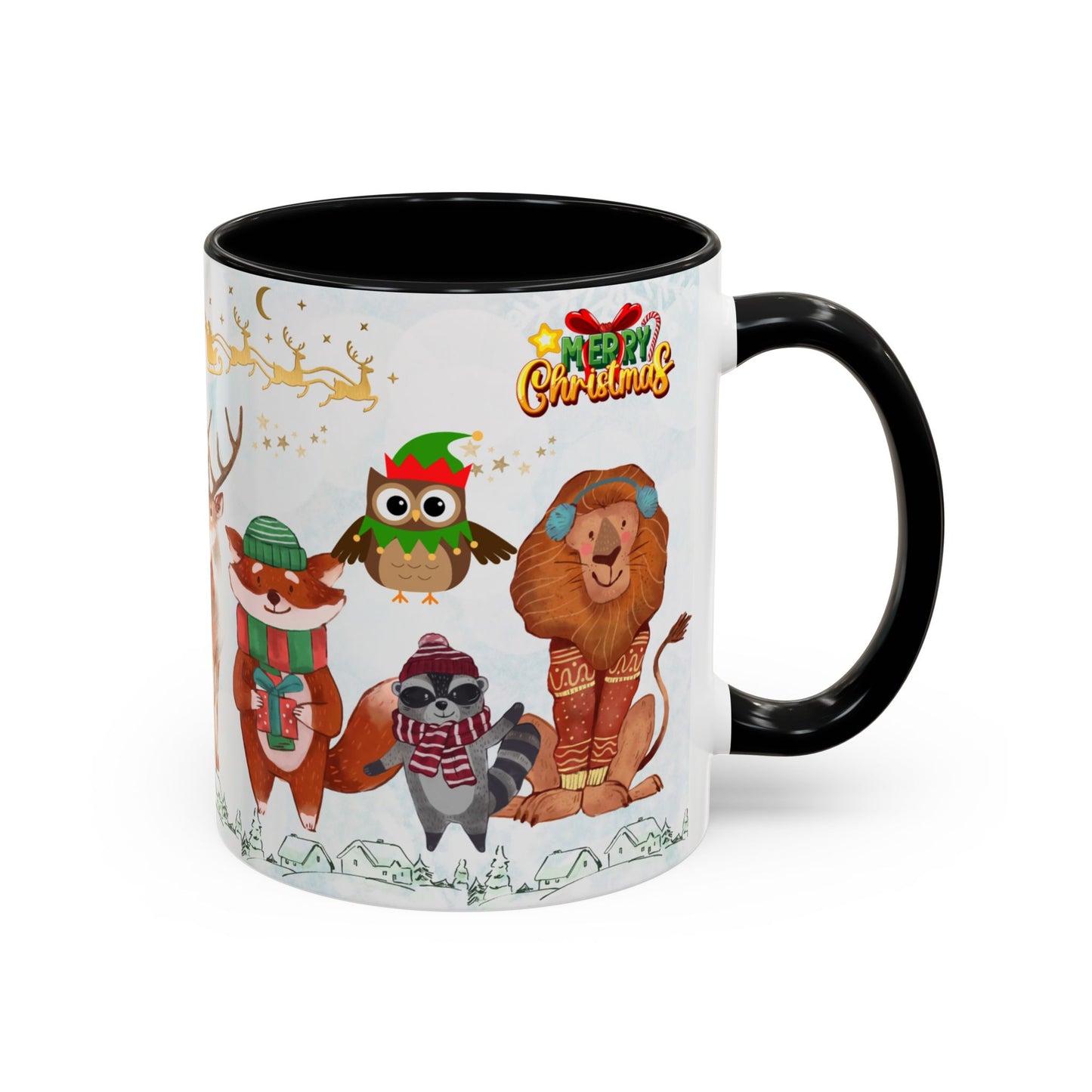 Merry Christmas, Animals - Accent Coffee Mug (11, 15oz)