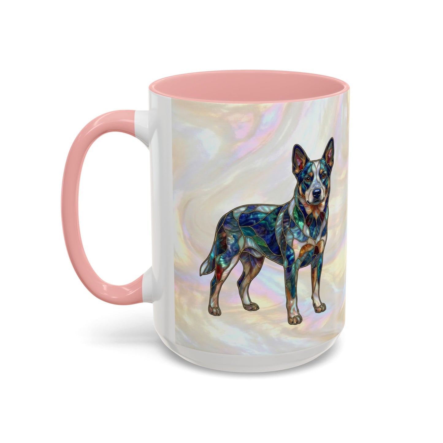 Australian Cattle Dog Accent Mug — Stained Glass Design (11/15oz) - 14613