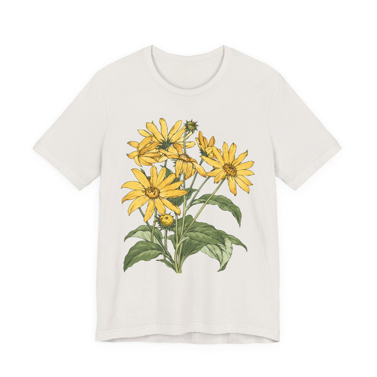 Yellow Daisy Botanical T-Shirt, Vintage Floral Garden Tee - 14503
