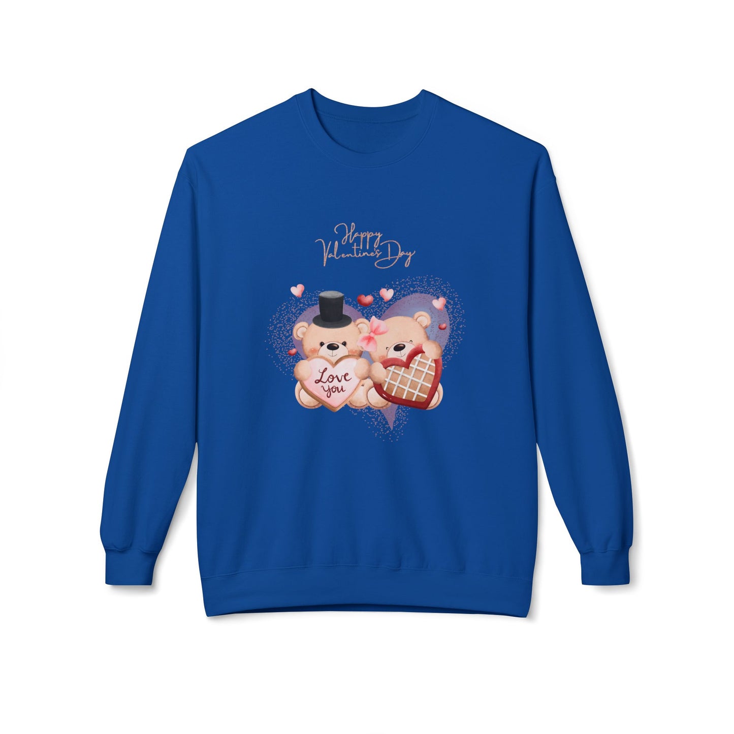 Happy Valentine's Day, Love You - Unisex Midweight Softstyle Fleece Crewneck Sweatshirt - 11024