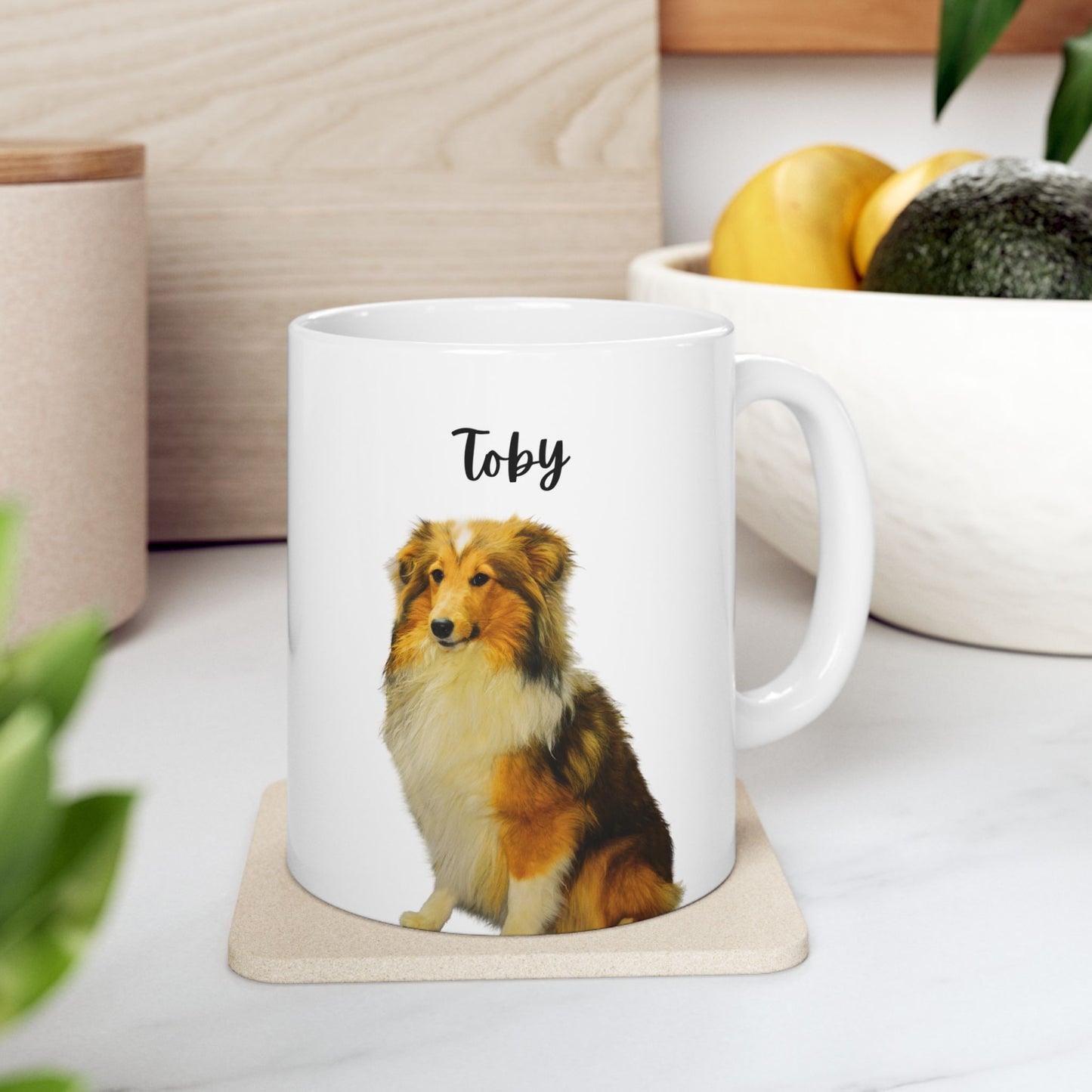 Custom Pet Portrait Ceramic Mug | Dog Lover Gift | Personalized Mug | Animal Lover Coffee Cup | Cute Pet Design - 14160