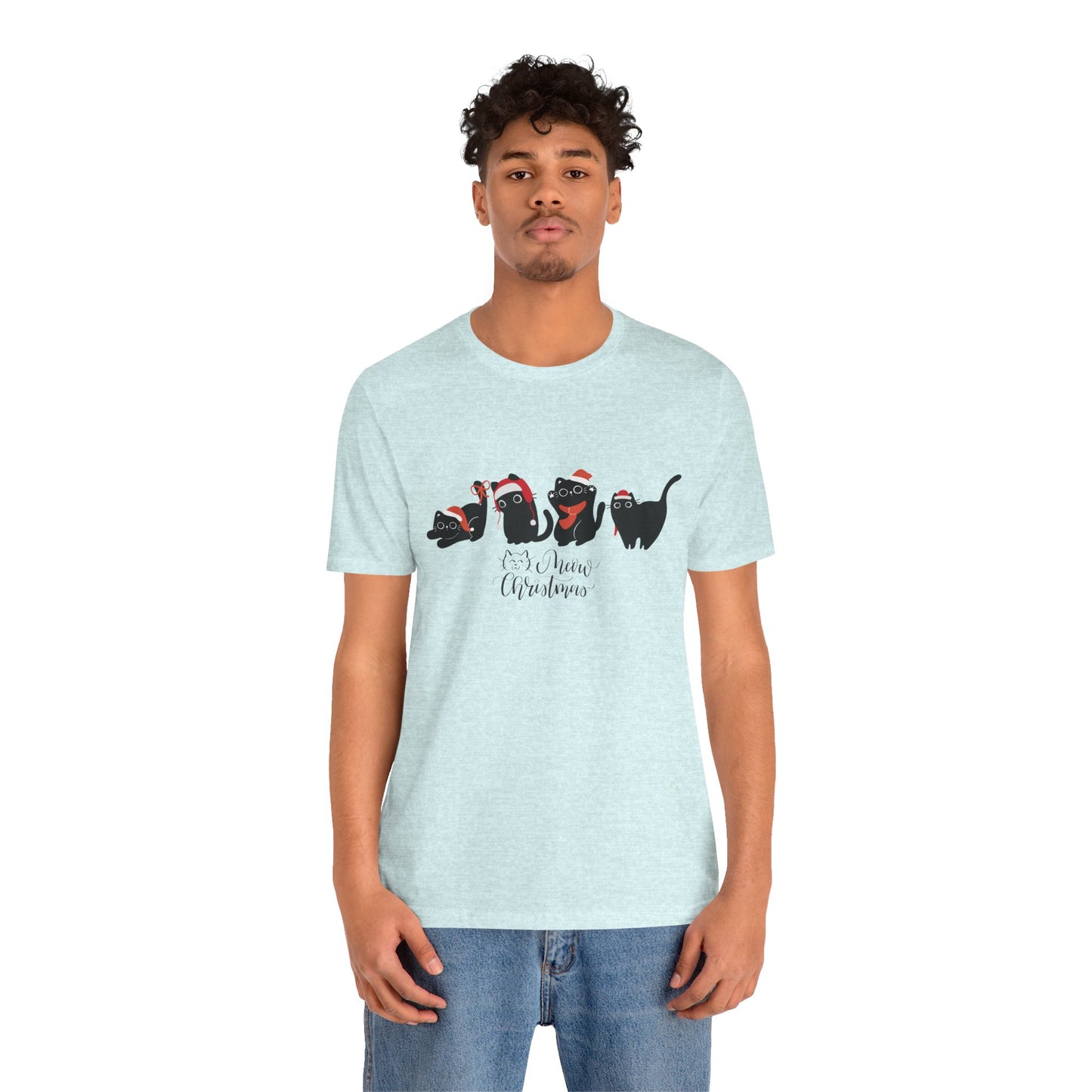 Black Cats, Meow Christmas - Unisex Jersey Short Sleeve Tee - 10076