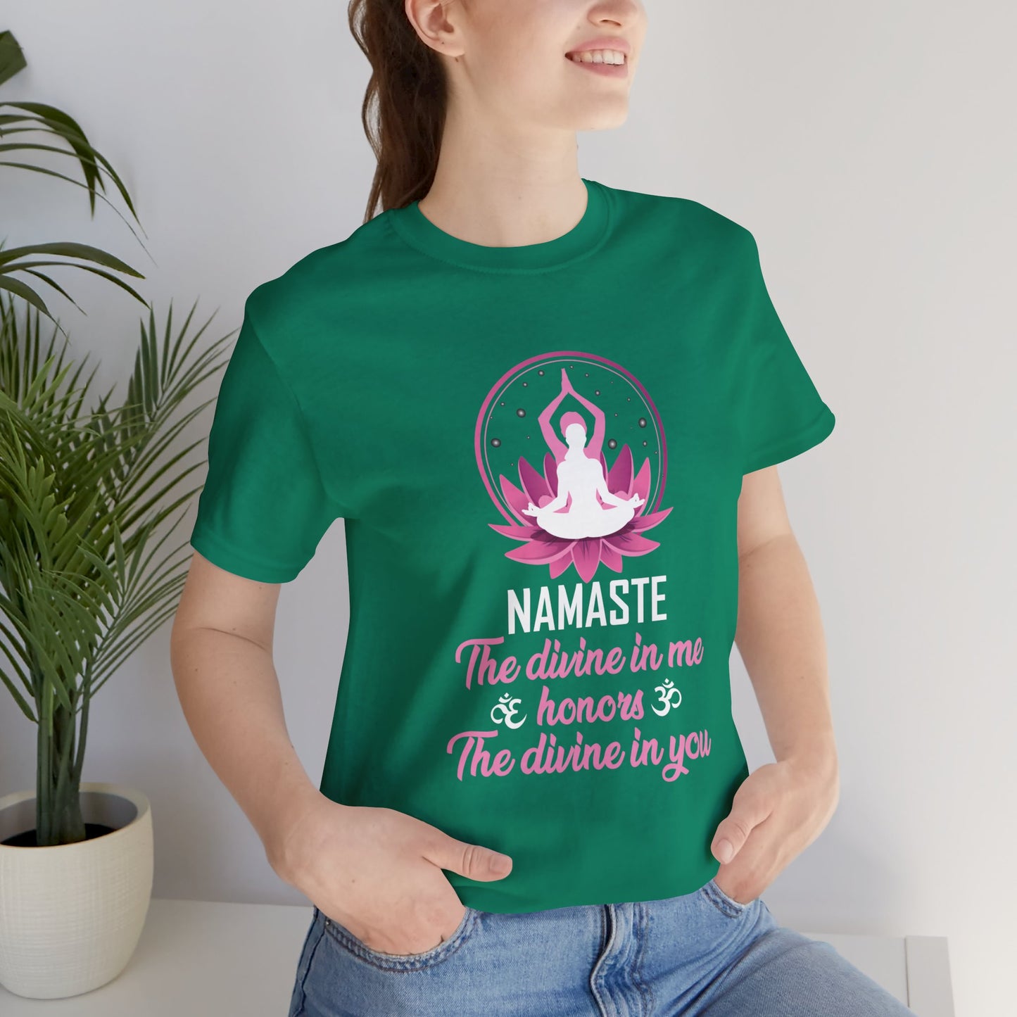 Yoga: Namaste, The Divine In Me & Honor, The Divine In You - Unisex Jersey Short Sleeve Tee