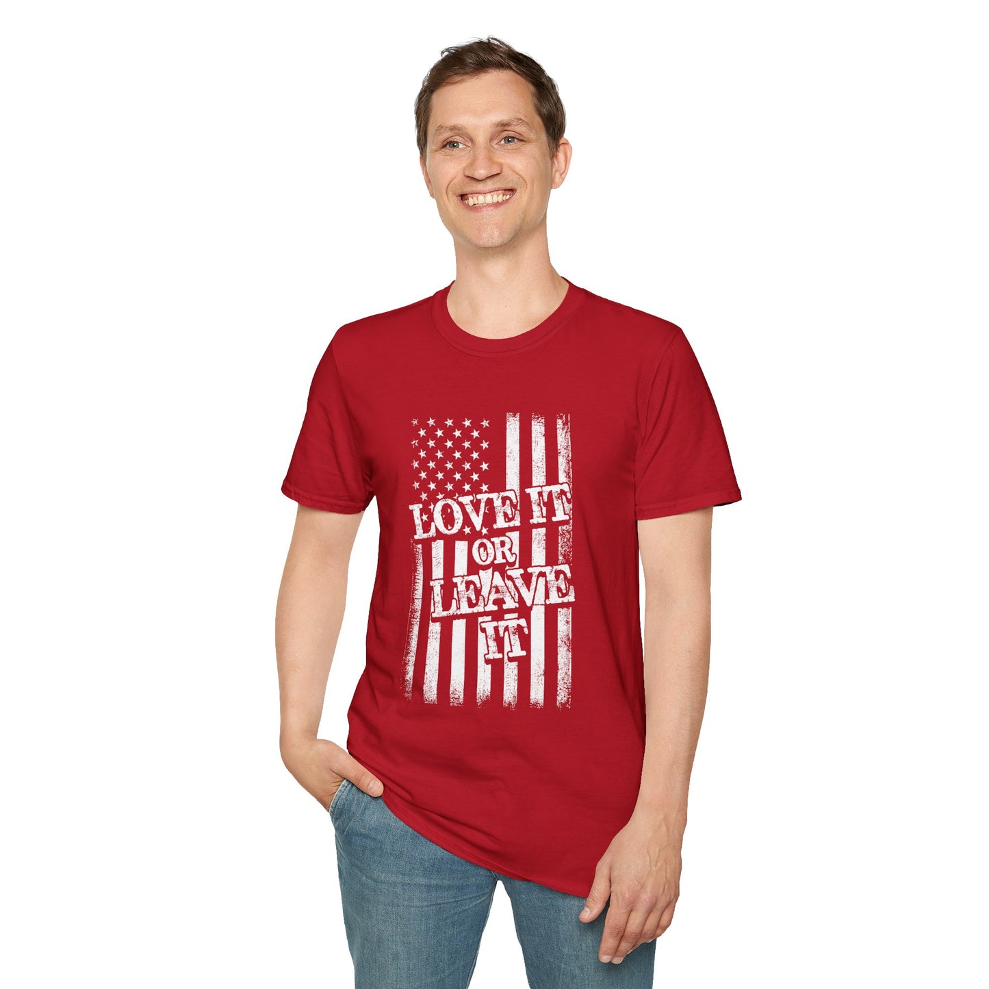 Patriotic T-Shirt: Love It or Leave It, Unisex Tee for Independence Day, Casual Wear, Gift for Veterans, Everyday Comfort - 13520