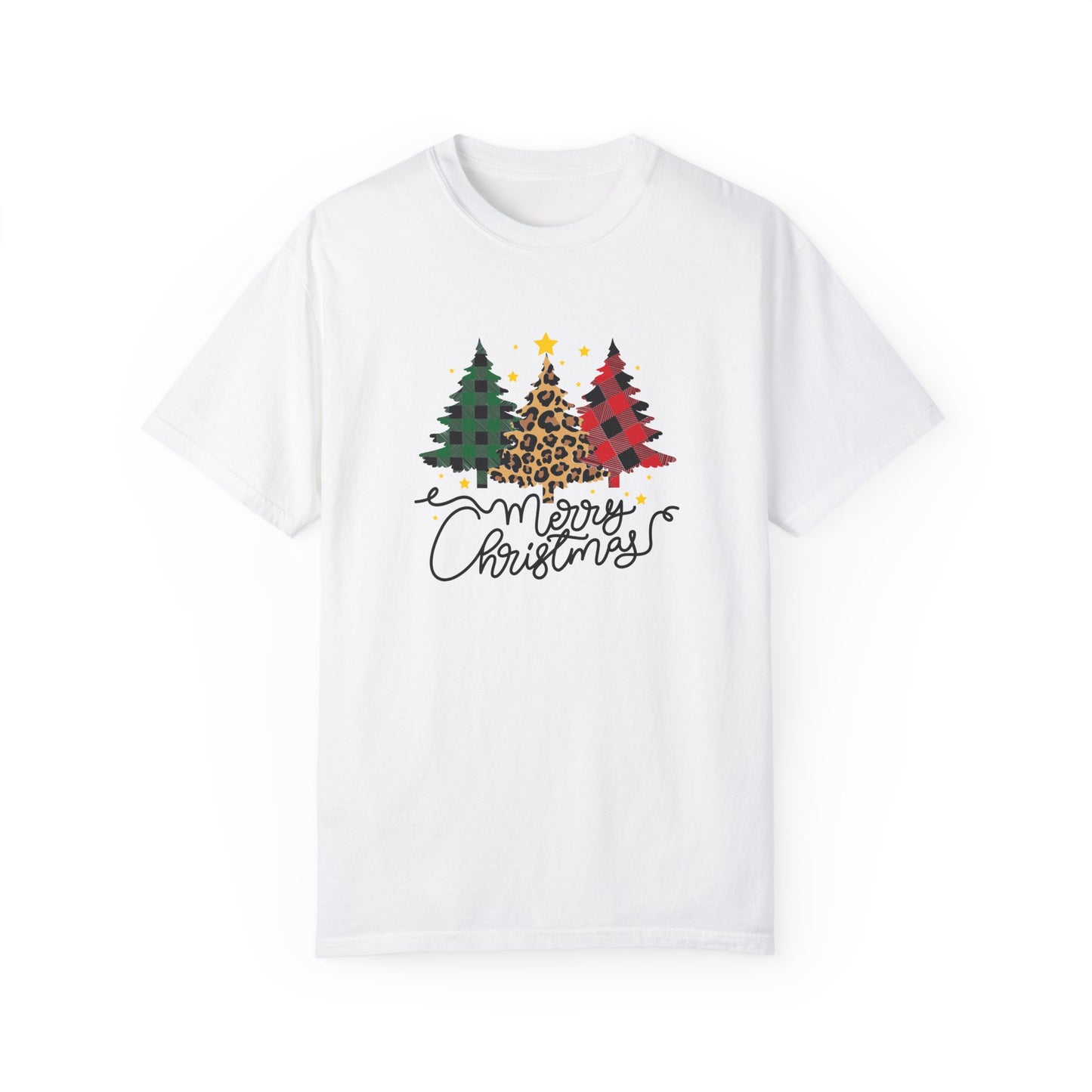 Merry Christmas, Trees - Unisex Garment-Dyed T-shirt - 10199