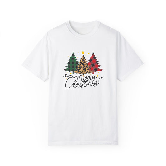 Merry Christmas, Trees - Unisex Garment-Dyed T-shirt - 10199