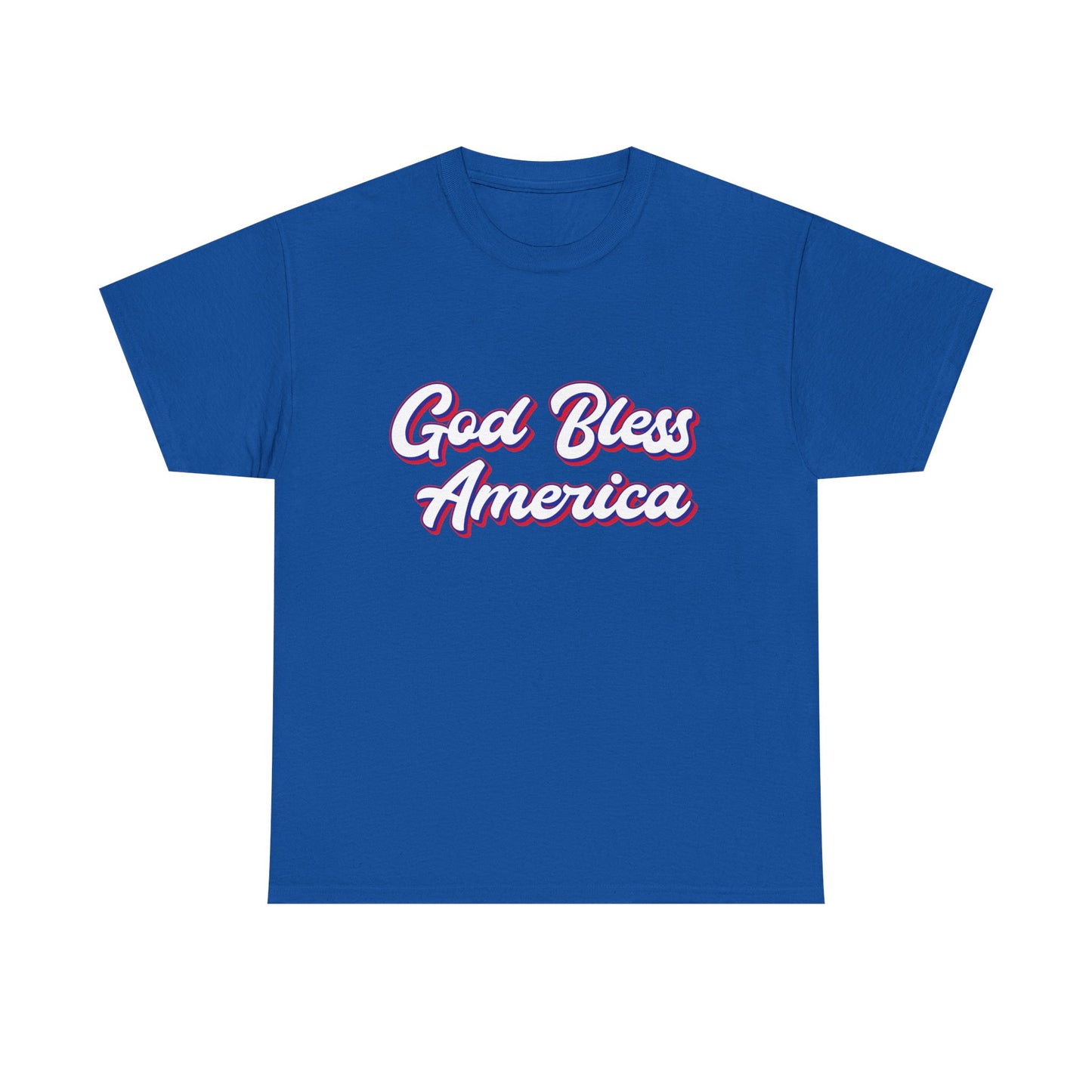 God Bless America Unisex Heavy Cotton Tee | Patriotic Shirt, American Pride Apparel, 4th of July Outfit, Gift for Veterans, Summer - 13655