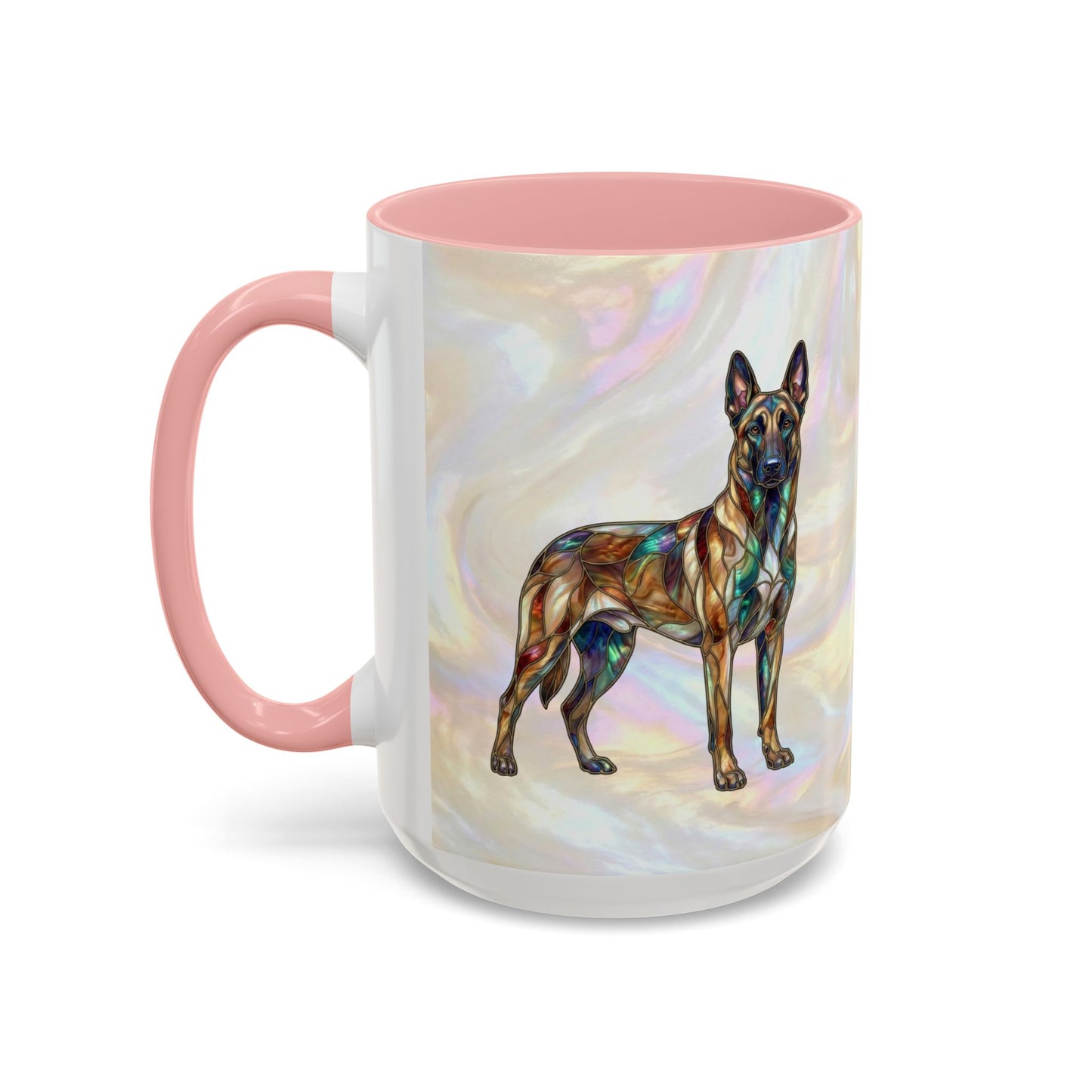 Belgian Malinois Accent Coffee Mug - Stained Glass Design 11oz & 15oz - 14616