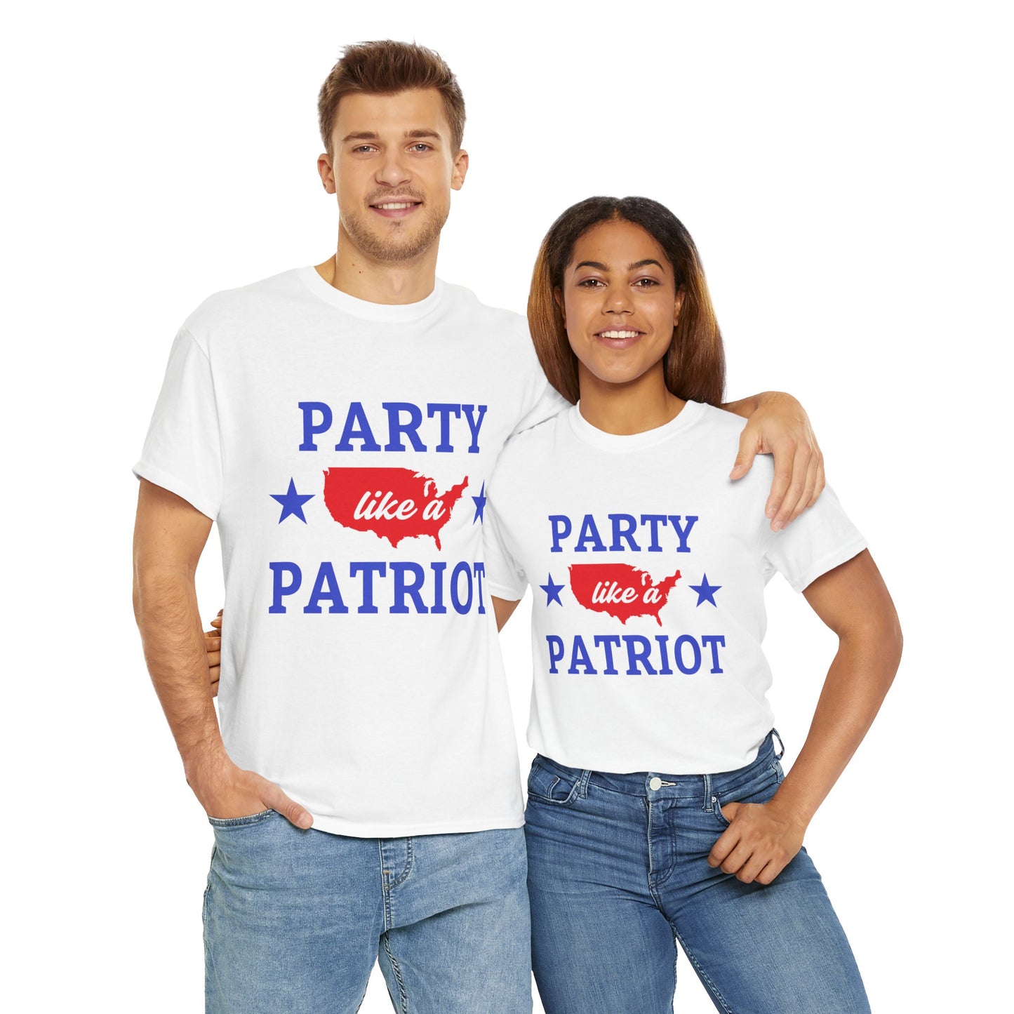 Patriotic Party Tee - Celebrate Independence, Fun Gatherings, BBQs, Gift for Patriots, Unisex Heavy Cotton T-shirt - 13732