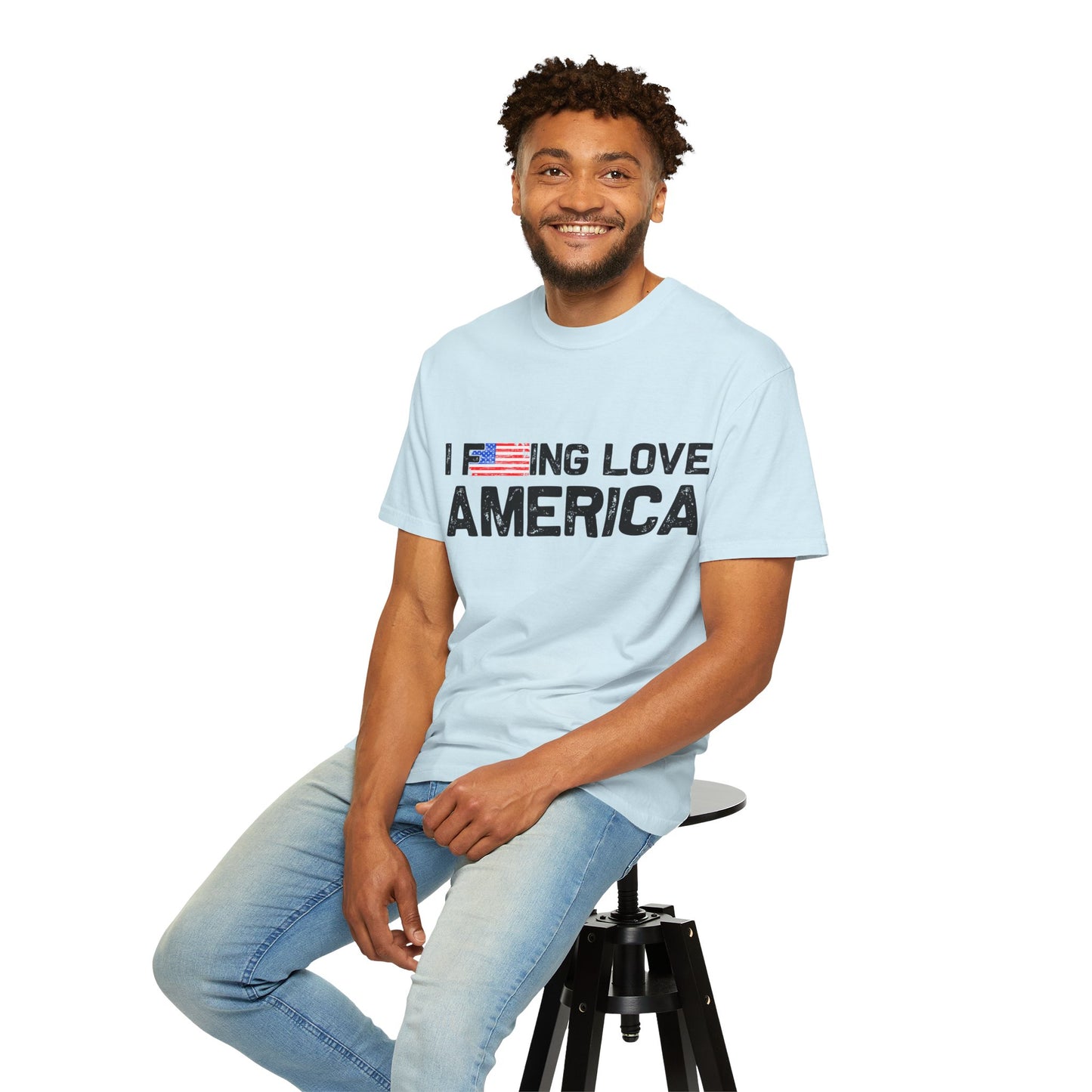 Unisex T-Shirt with Patriotic Love for America, Casual Tee, Independence Day Gift, Love America Shirt, Gift for Patriot - 13654