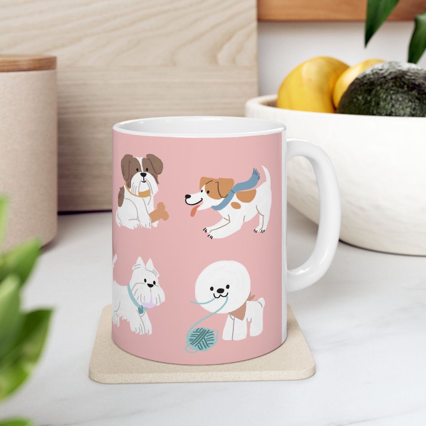 Cute Dog Lovers Ceramic Mug, Pet Owner Gift, Canine Lover Coffee Cup, Dog-Themed Drinkware, Animal Lover Present - 14165