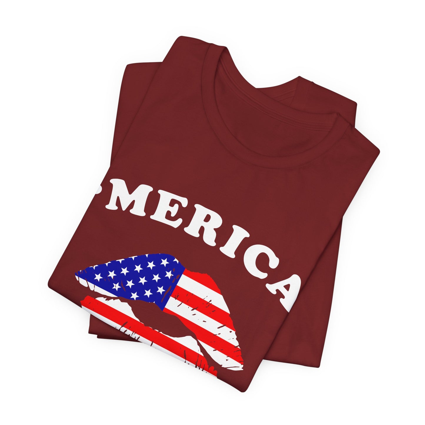 'Merica Unisex Jersey Tee, Patriotic Short Sleeve Shirt, USA Flag Design, Independence Day Apparel, Festival Wear, Summer Casual - 13519