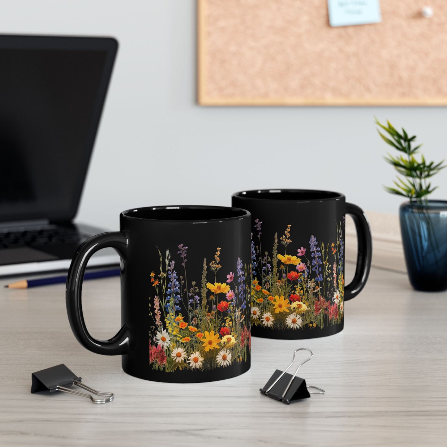 Wildflowers - Ceramic Black Mug (11oz, 15oz) - 10447