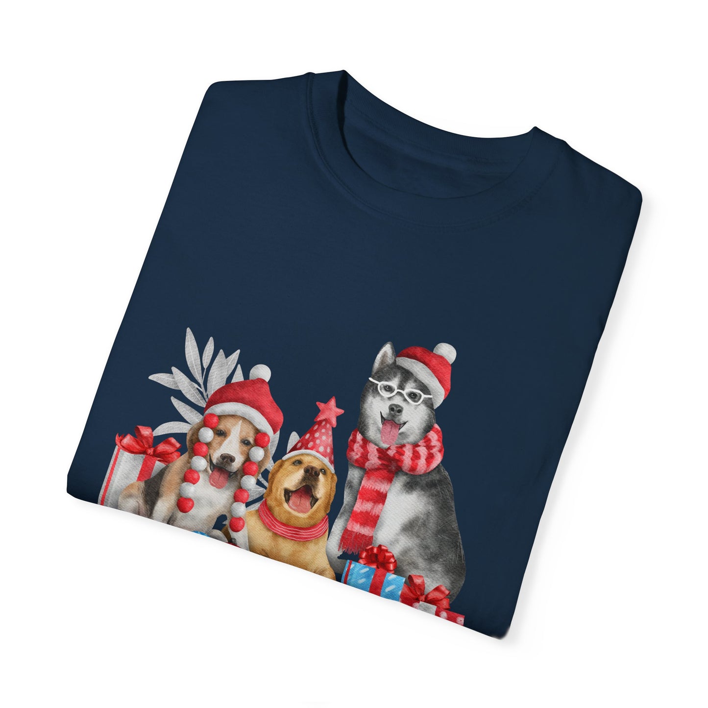 Dogs, Merry Christmas - Unisex Garment-Dyed T-shirt - 10284