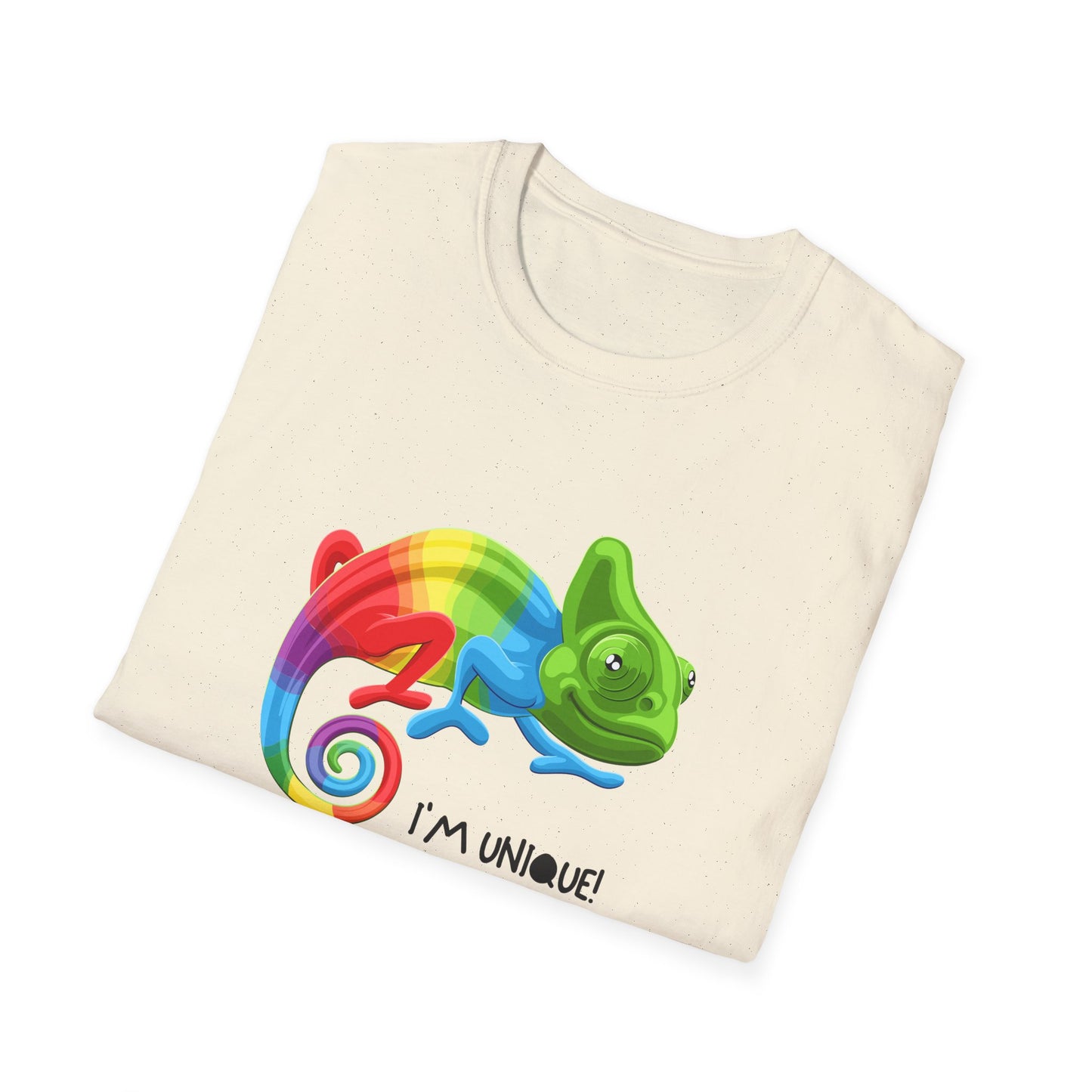 Unique Colorful Chameleon Unisex Softstyle T-Shirt - I'm Unique - 11823