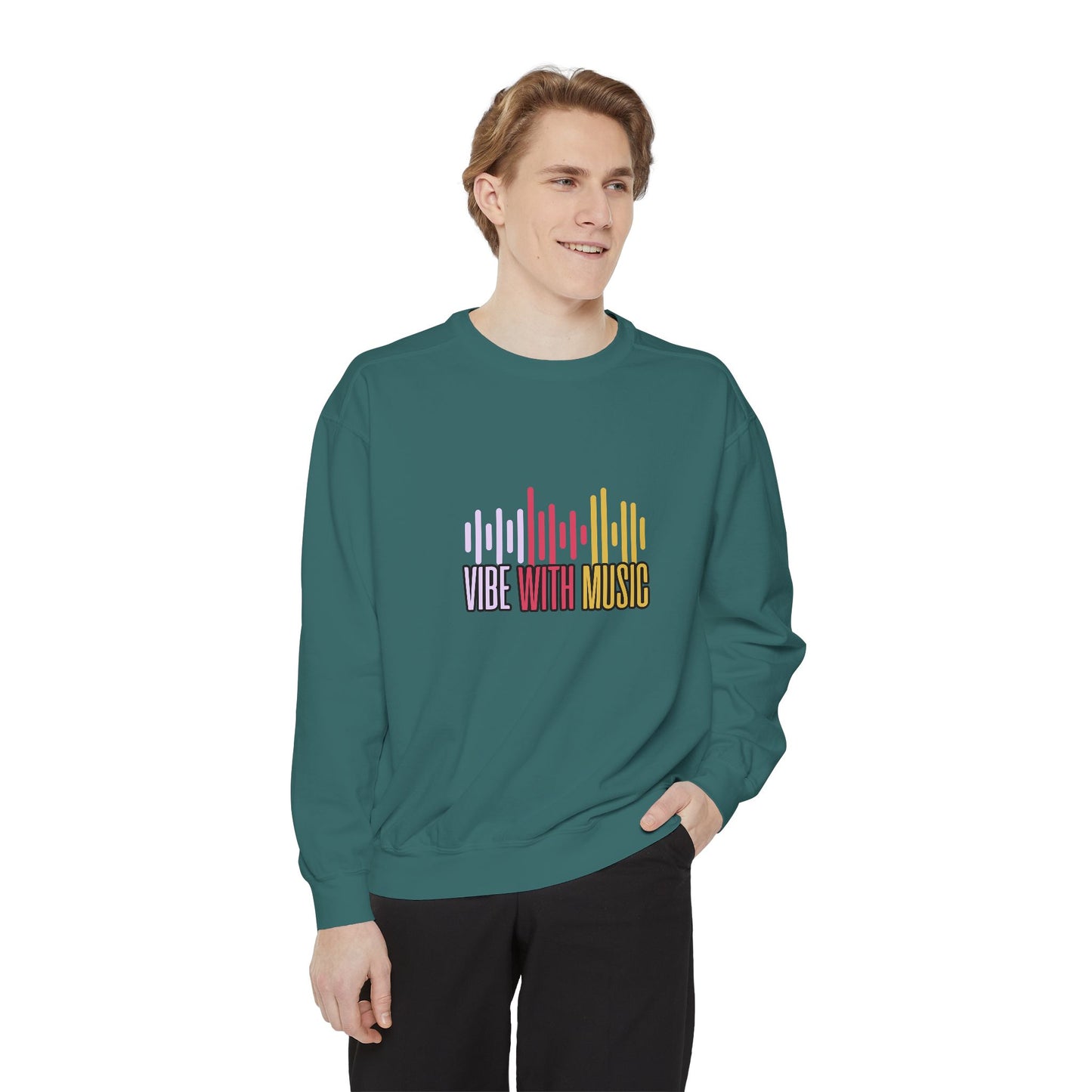 Vibe with Music - Unisex Garment-Dyed Sweatshirt - 10624
