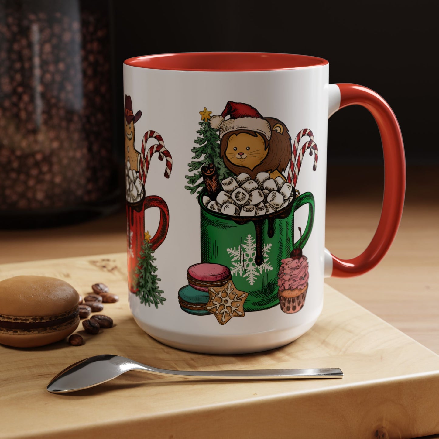 Christmas Marshmallow Mugs with Animals - Accent Coffee Mug (11, 15oz) - 10306