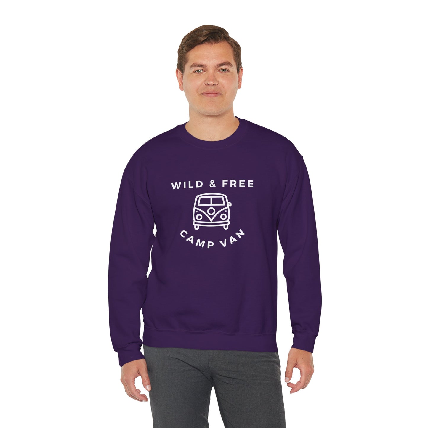 Wild & Free, Camp Van - Unisex Heavy Blend™ Crewneck Sweatshirt - 10741