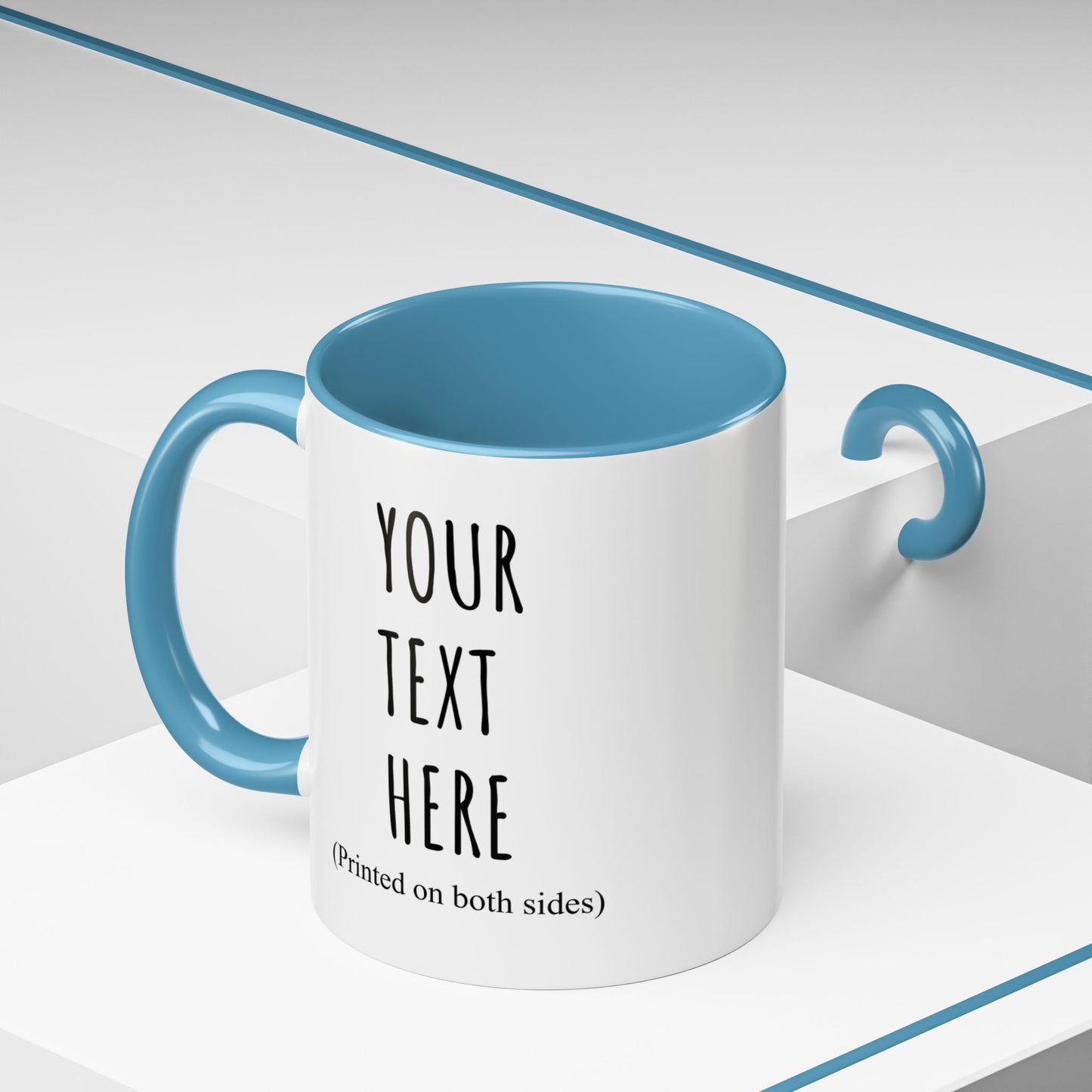 Personalized Accent Coffee Mug – Custom Text Printed Both Sides (11oz & 15oz) - 14676
