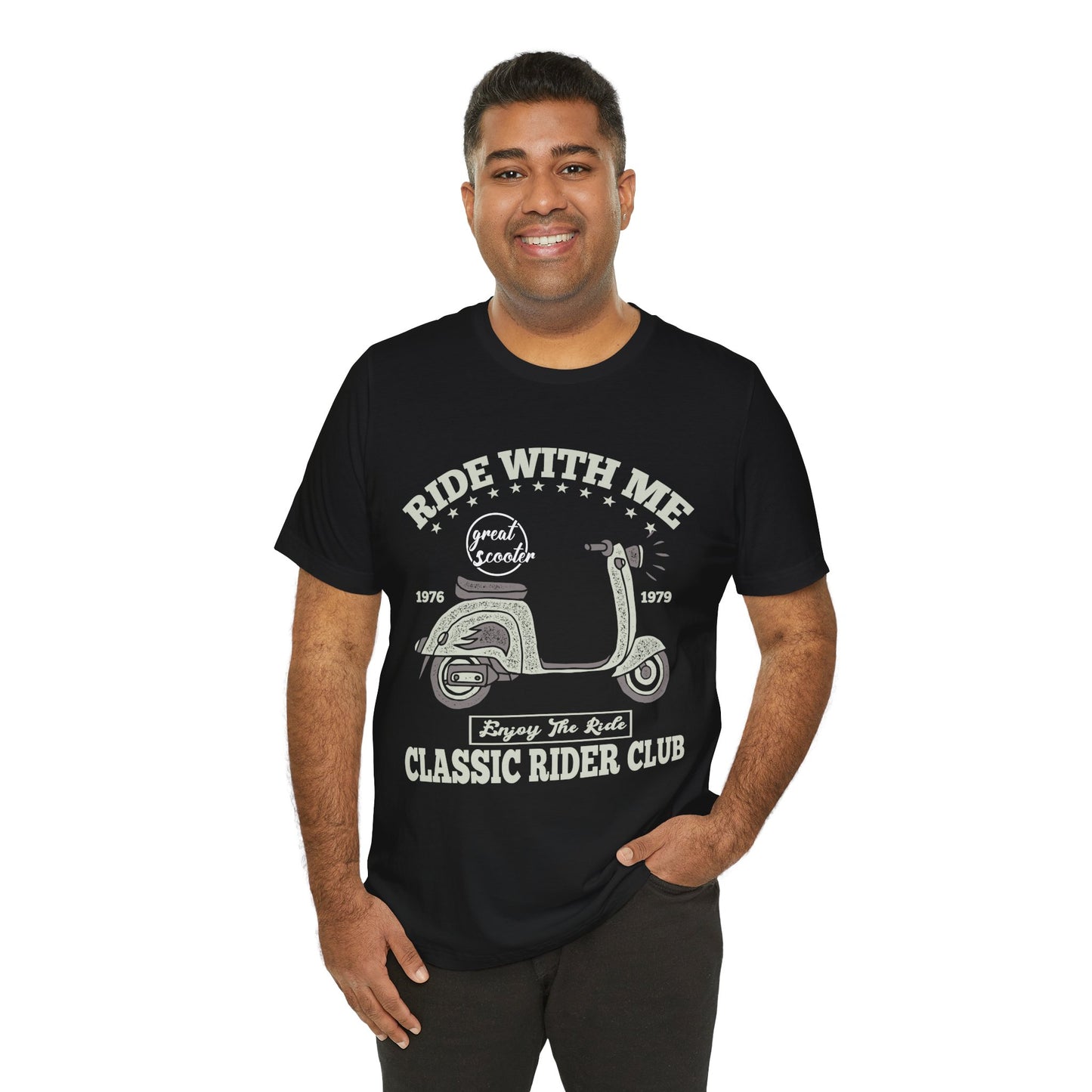 Ride With Mt, Great Scooter - Unisex Jersey Short Sleeve Tee - 13215