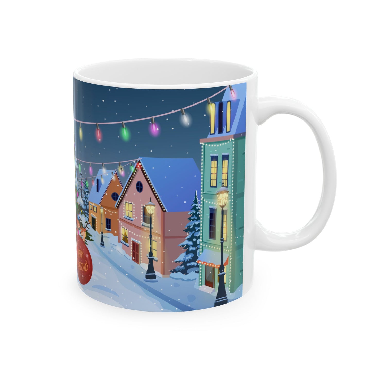 Christmas Night On the Street - Ceramic Mug, (11oz, 15oz) - 10452