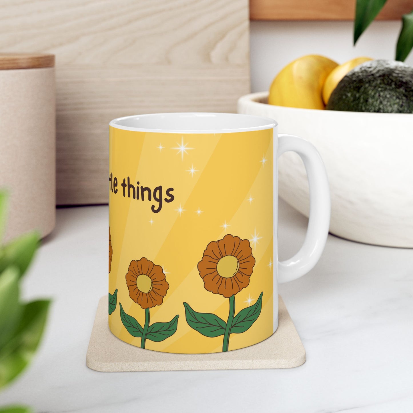 Sunflowers, Enjoy Little Things - Ceramic Mug, (11oz, 15oz) - 11036