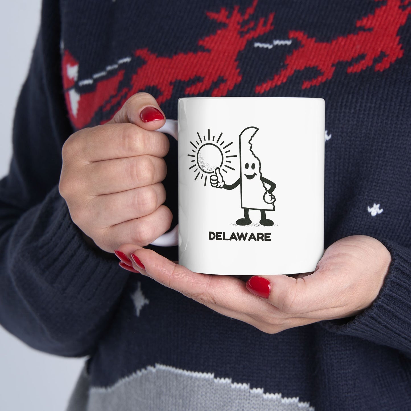 "Delaware: Where the sun shines and the taxes stay low." Ceramic Mug - 14153