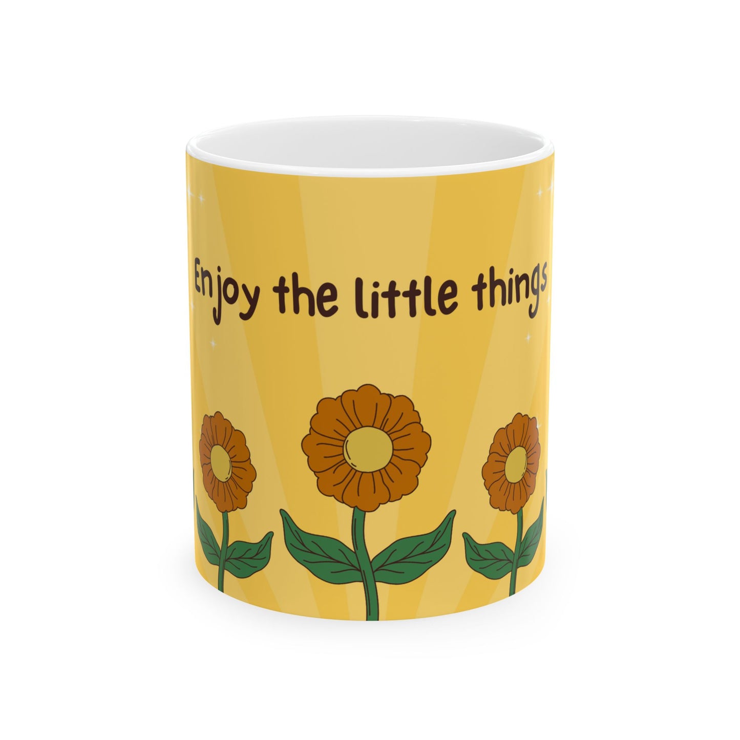 Sunflowers, Enjoy Little Things - Ceramic Mug, (11oz, 15oz) - 11036