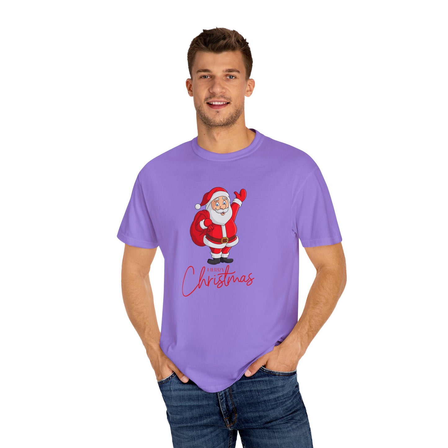 Santa: Merry Christmas - Unisex Garment-Dyed T-shirt