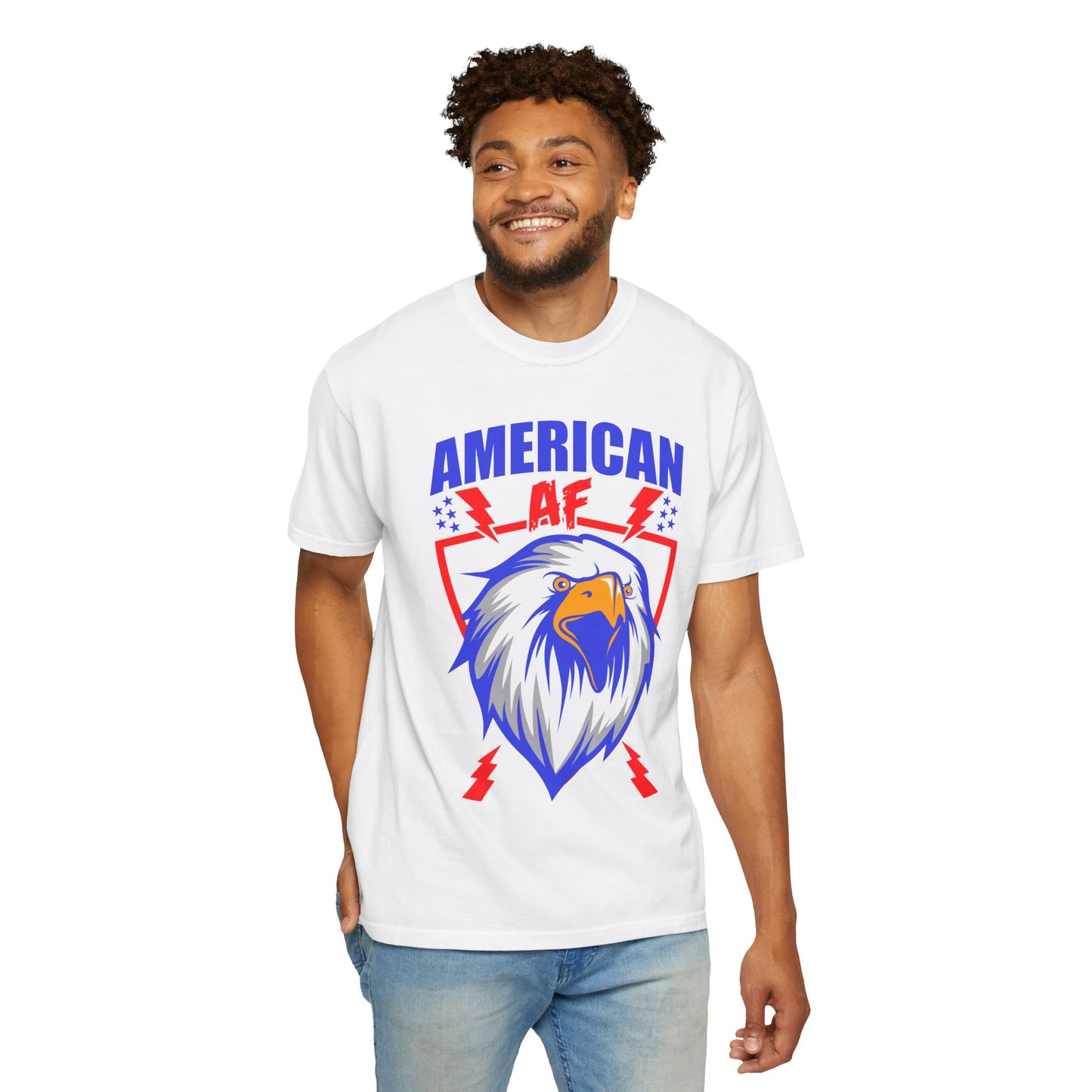 Patriotic Eagle T-Shirt, American AF Graphic Tee, Unisex Tee, 4th of July Shirt, Casual Wear, Gift for Patriots, Summer Style - 13731