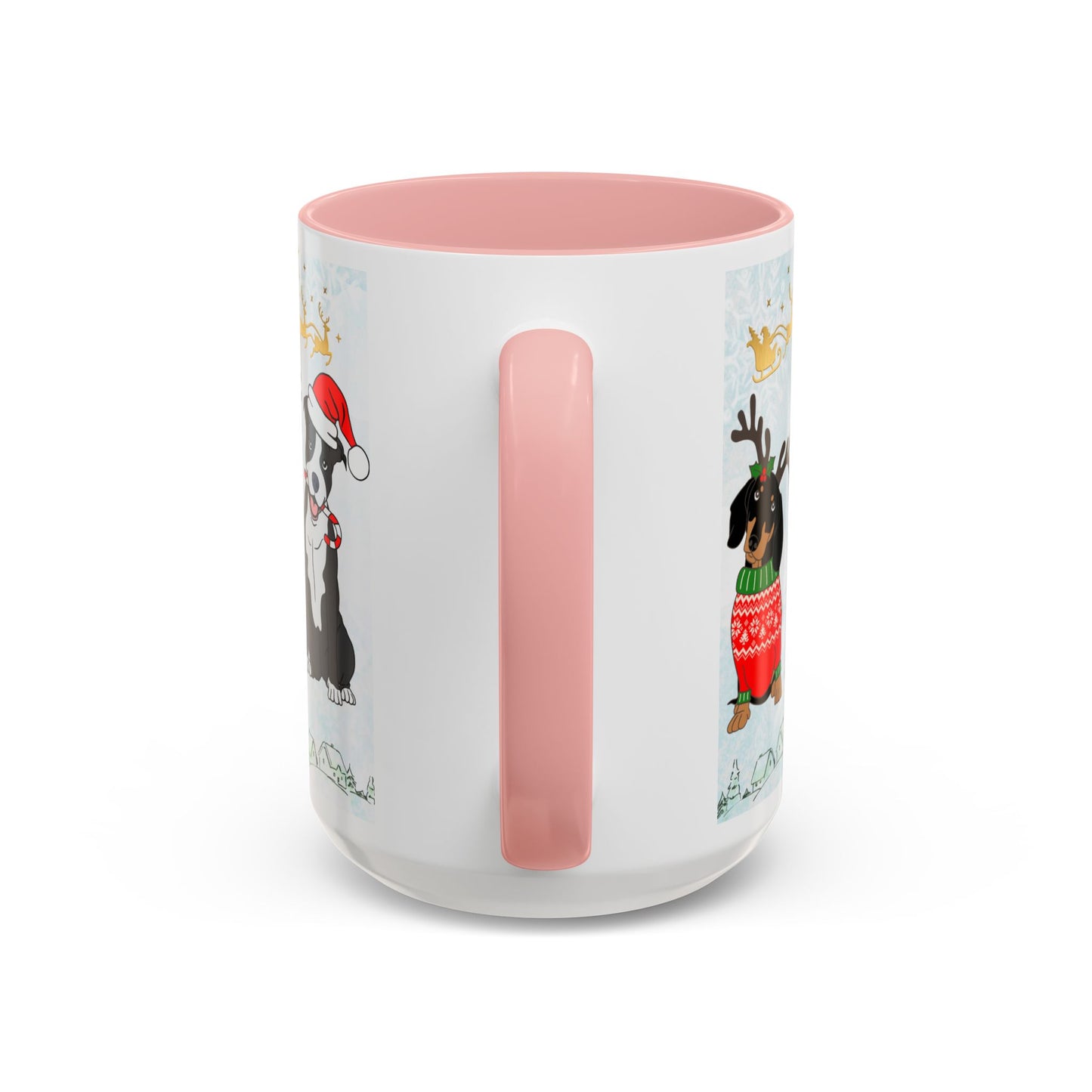 Merry Christmas Dogs - Accent Coffee Mug (11, 15oz)