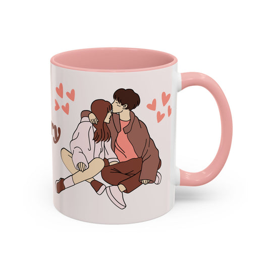 Happy Anniversary,  Details Customizable - Accent Coffee Mug (11, 15oz) - 11137