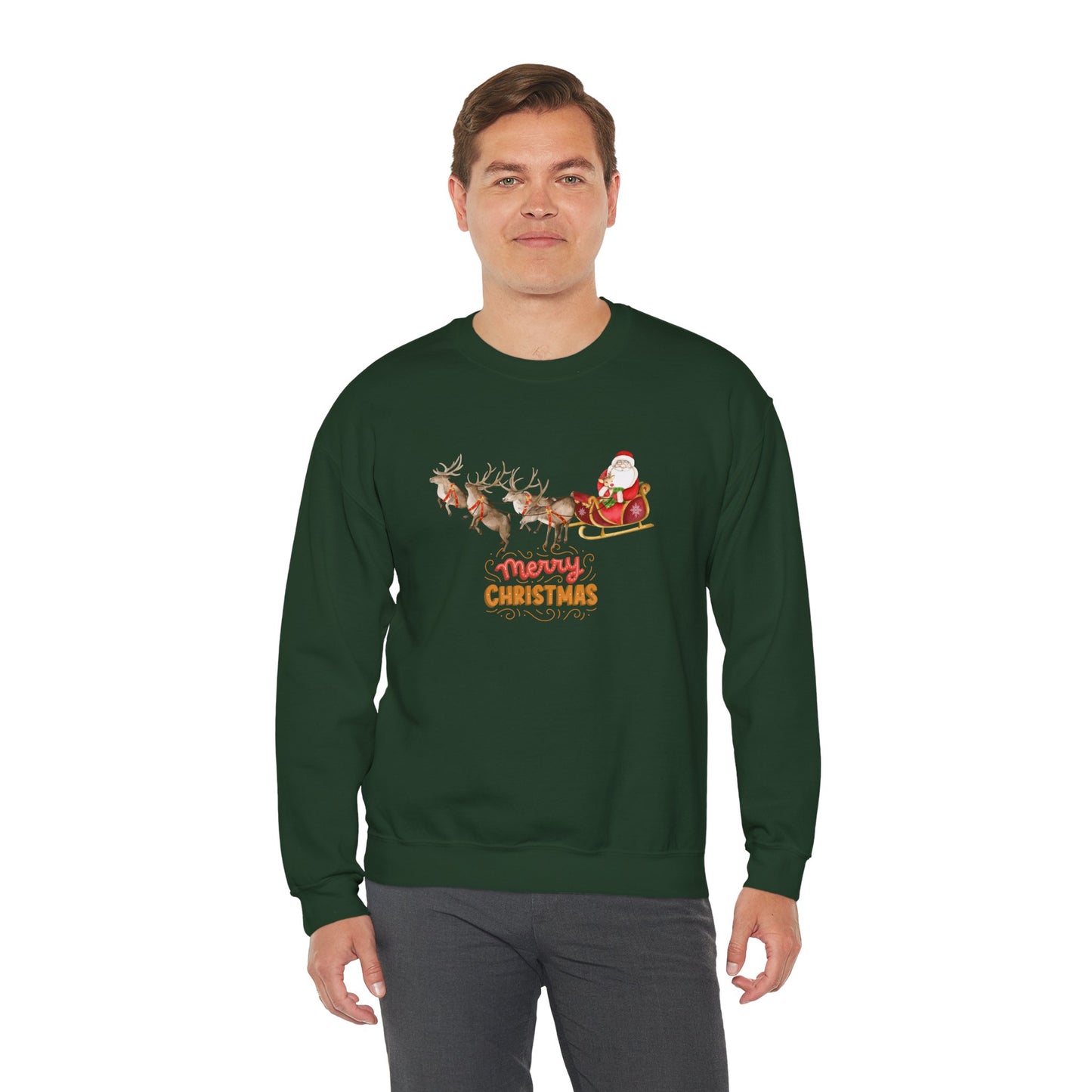 Santa & Reindeers - Unisex Heavy Blend™ Crewneck Sweatshirt - 10011