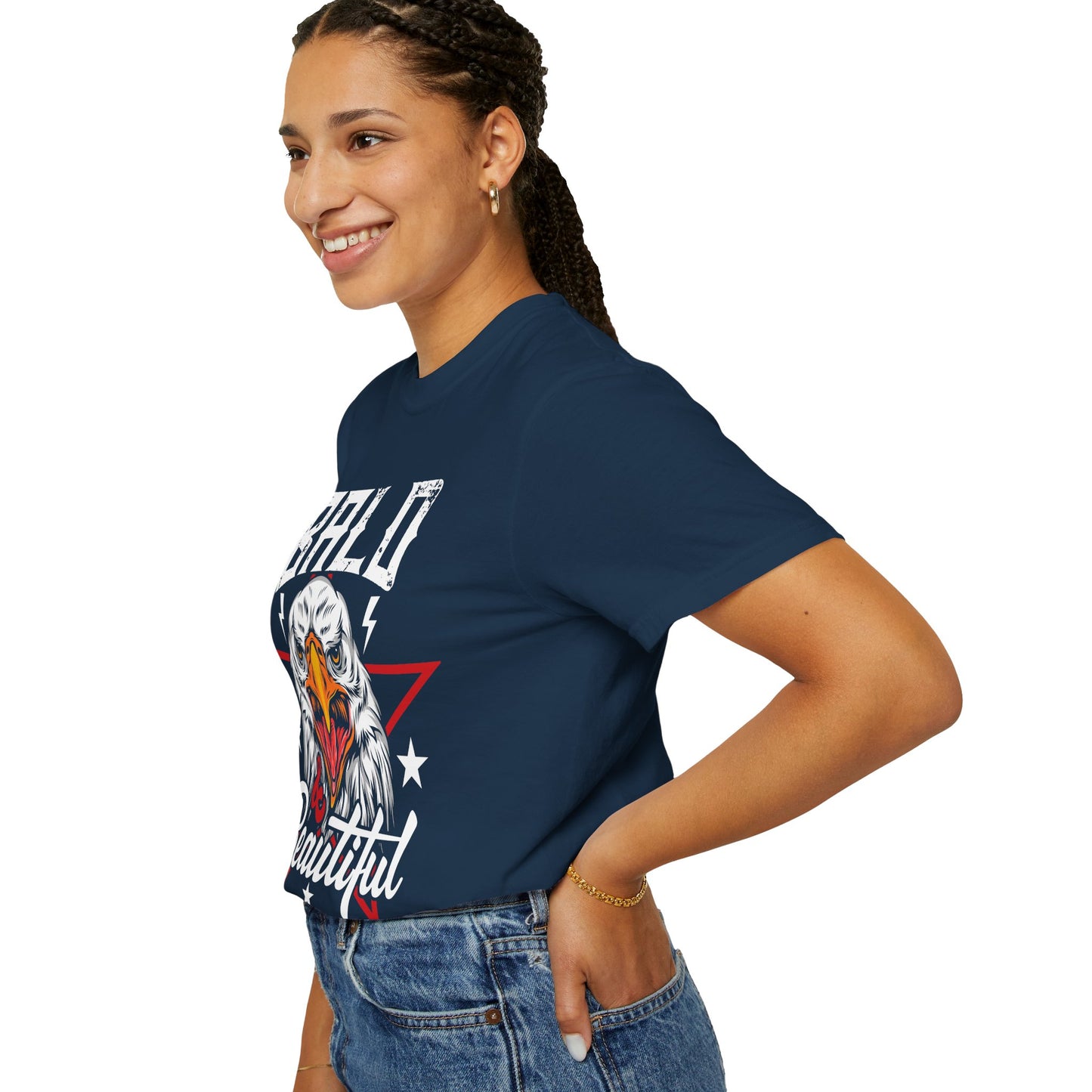 American Eagle, Bald is Beautiful T-Shirt, Unisex Garment-Dyed Tee - 13491