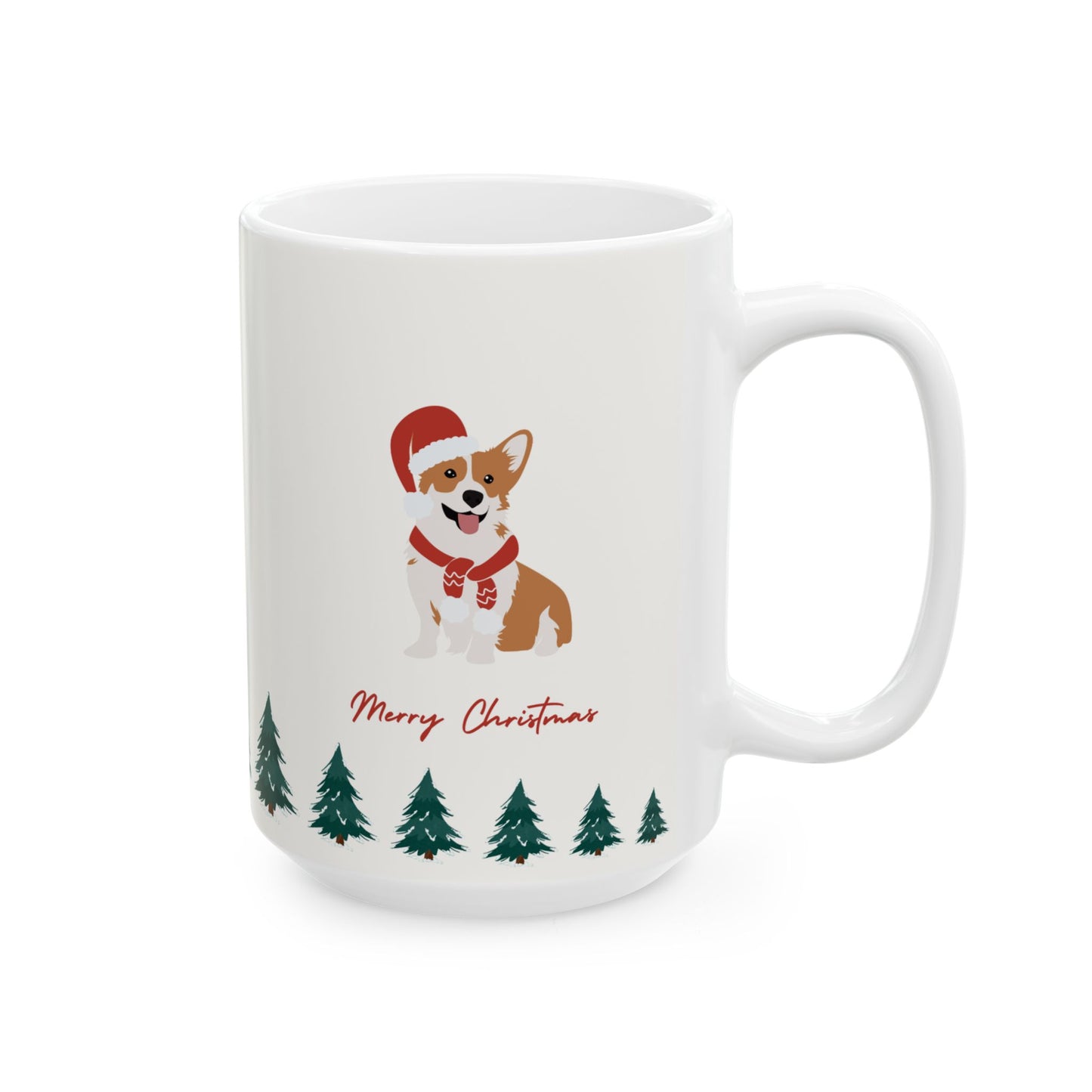 Santa & Dog, Merry Christmas - Ceramic Mug, (11oz, 15oz) - 10911