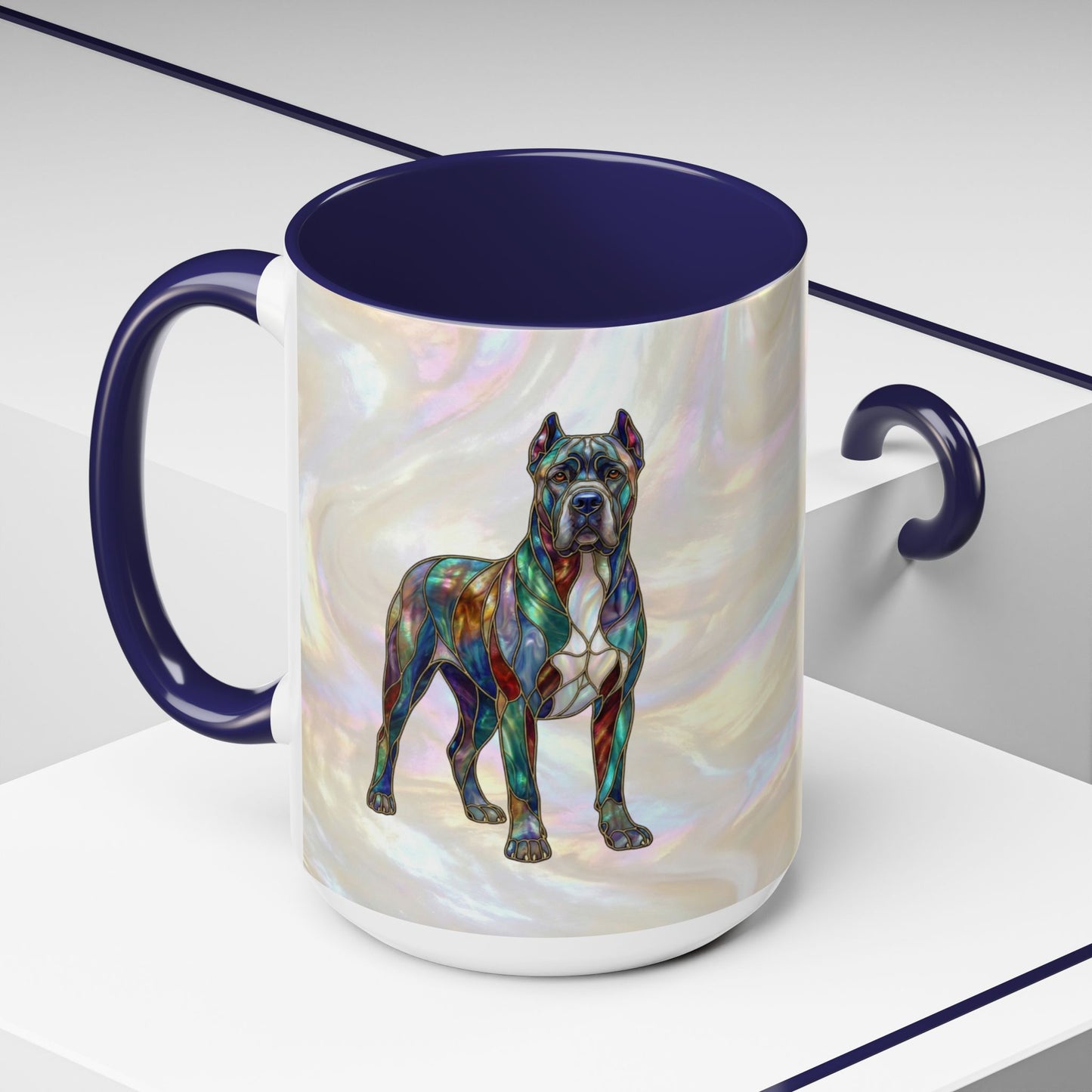 Cane Corso Accent Mug — Stained Glass Design (11/15 oz) - 14623