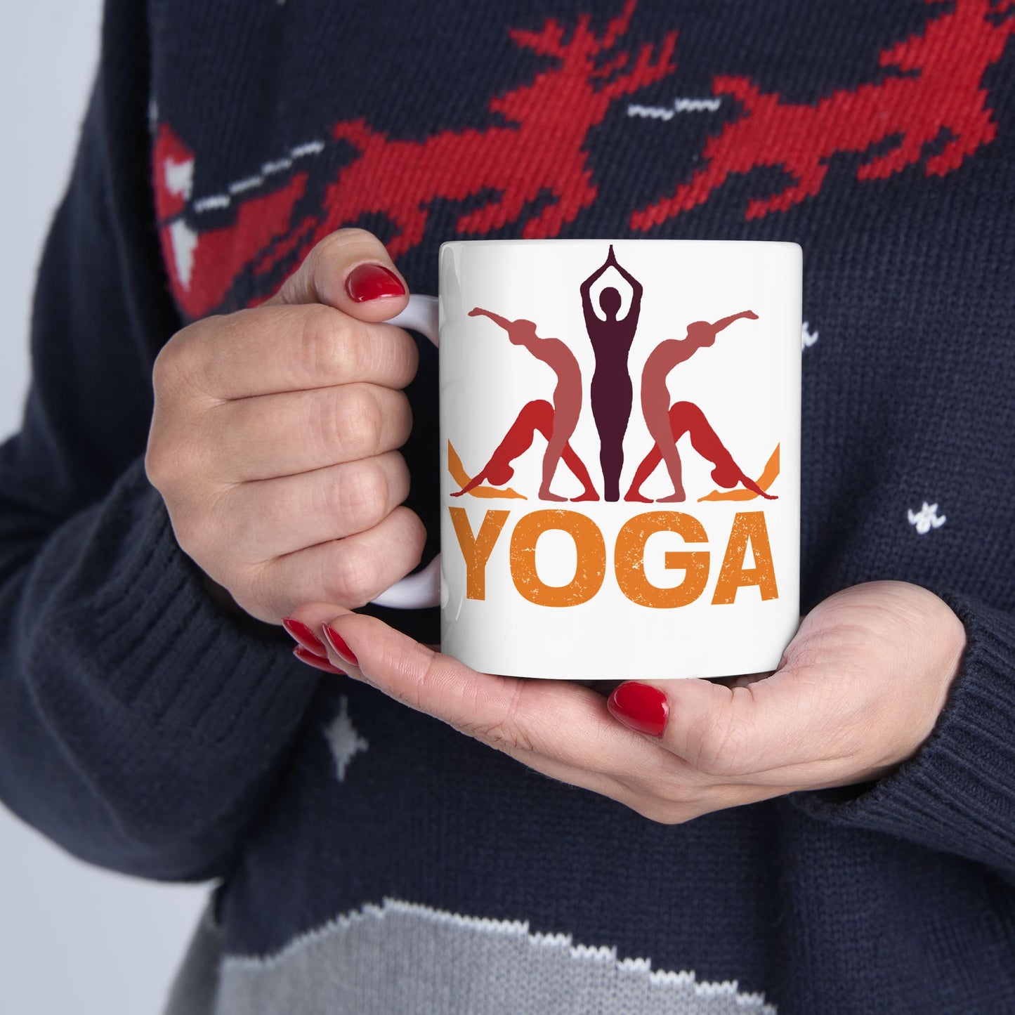 Yoga Ceramic Mug - Perfect for Mindfulness Moments, Gift for Yogis, 11oz & 15oz - 13151