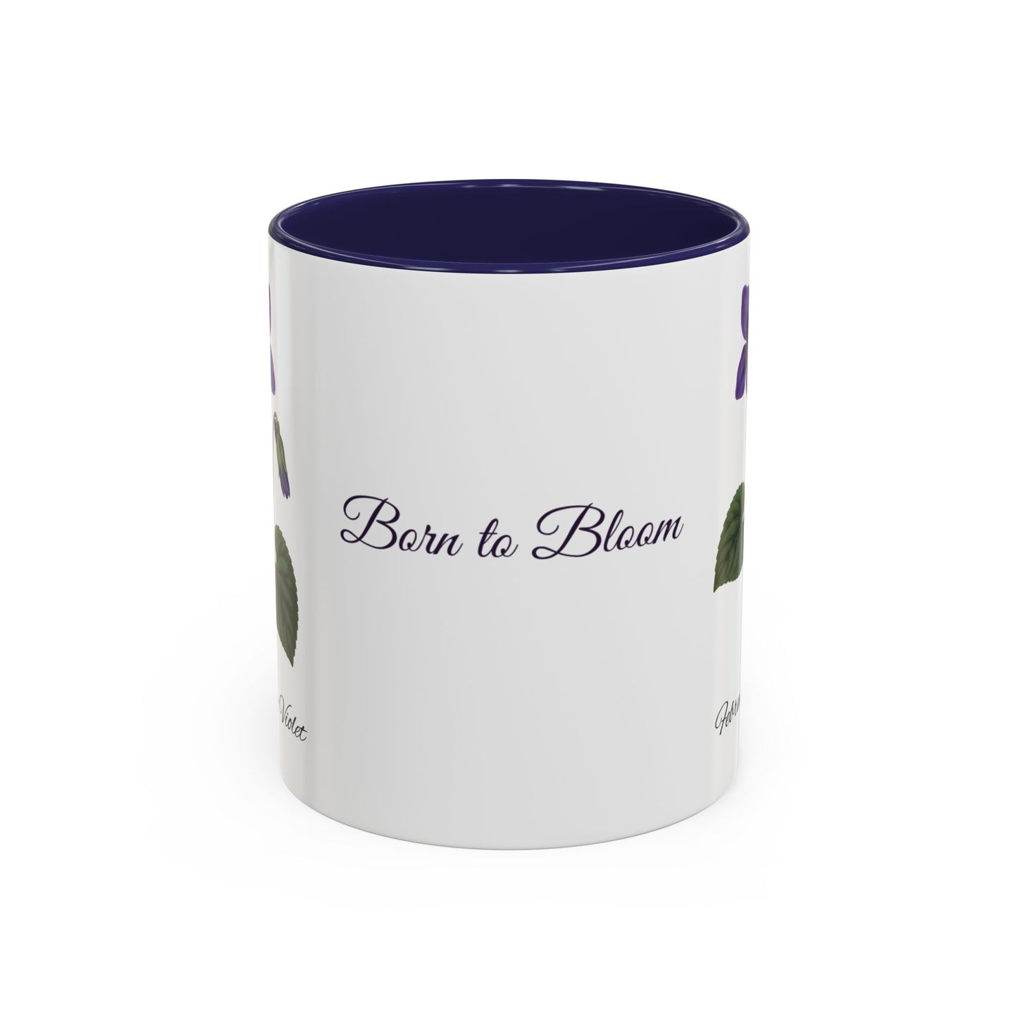 February Birth Flower Violet Mug – Personalized Name Coffee Cup - 14695