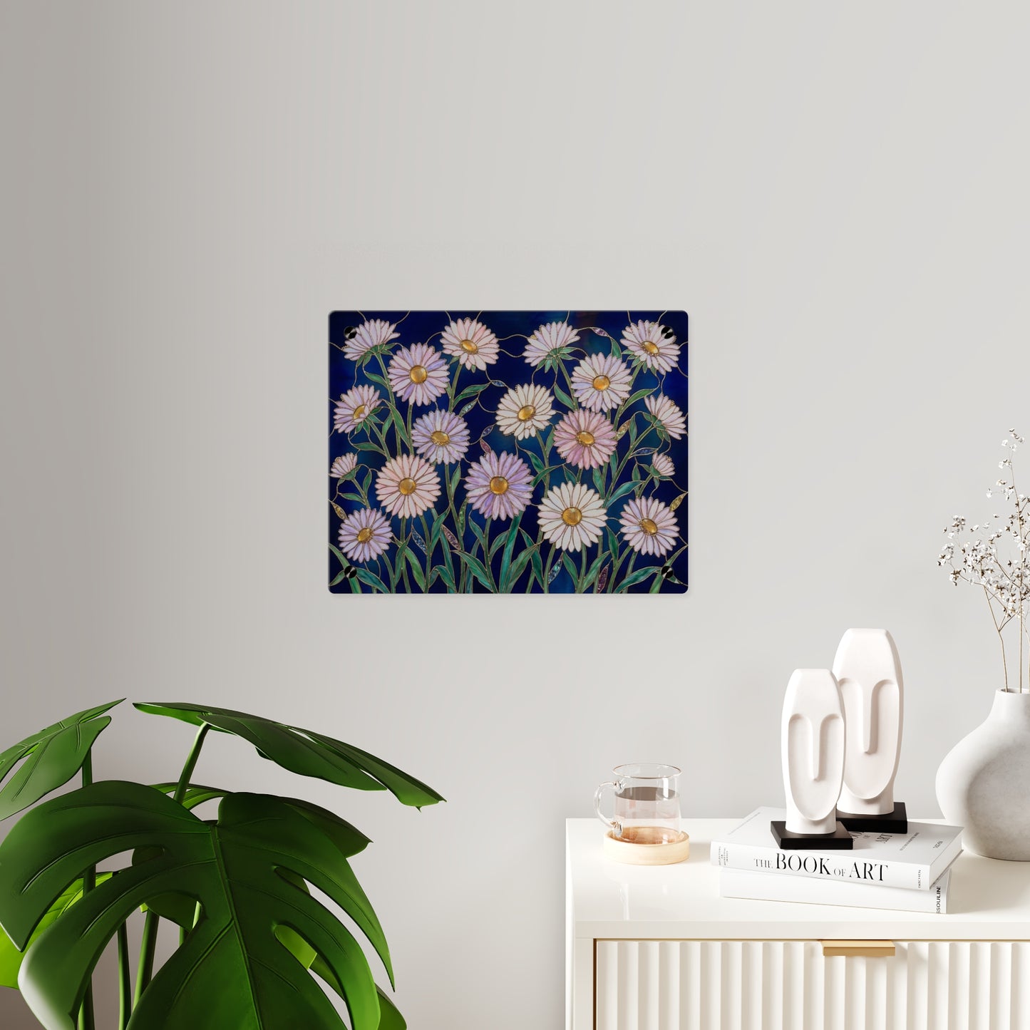 Aster Field Acrylic Wall Art Panel — Floral Home Décor - 14607