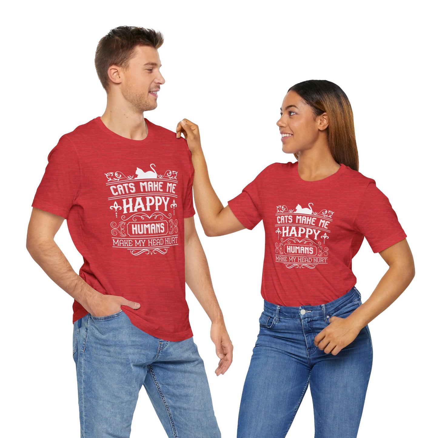 Cats Make Me Happy - Unisex Jersey Short Sleeve Tee