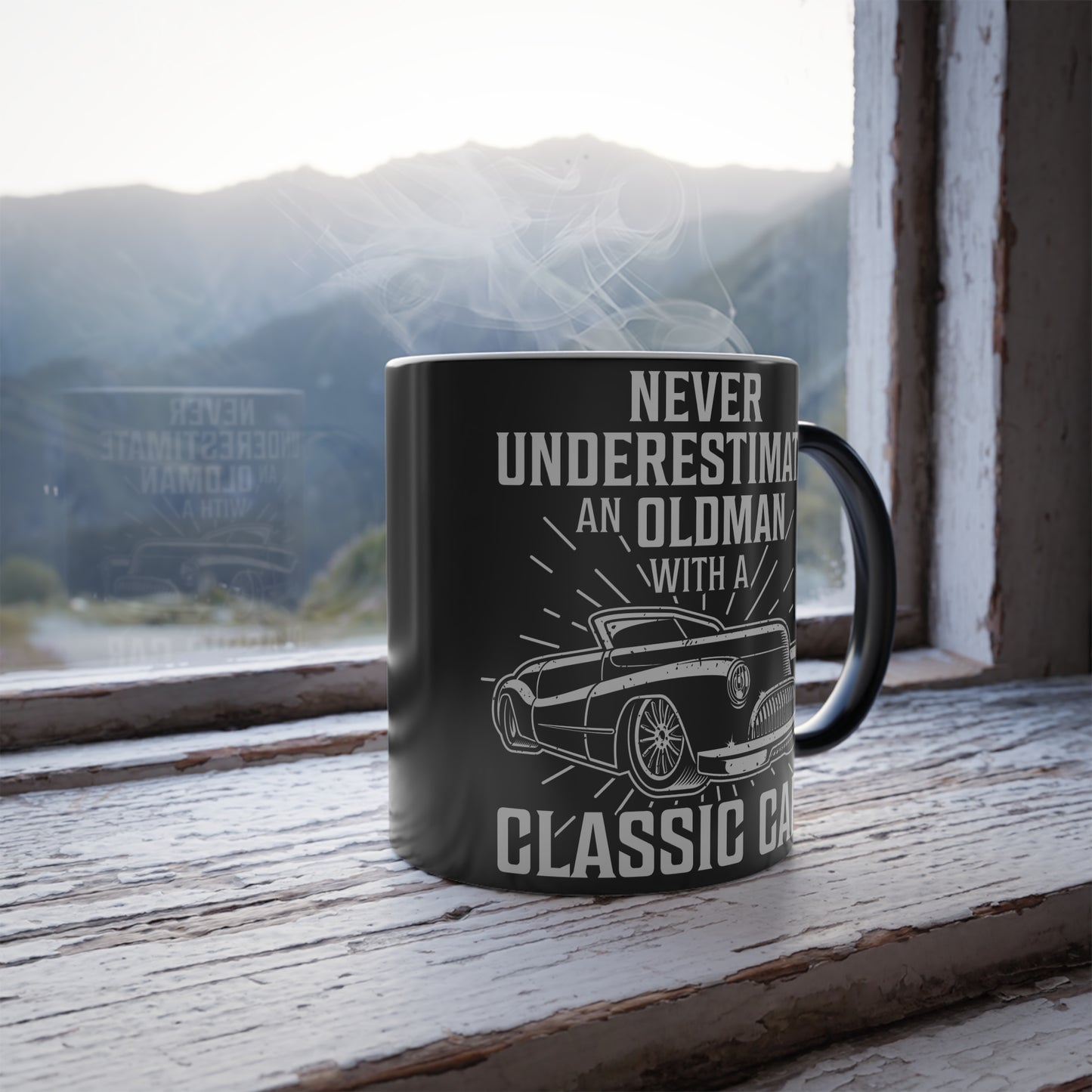 Never Underestimate An Old Man With A Classic Car - Color Morphing Mug, 11oz - 12959