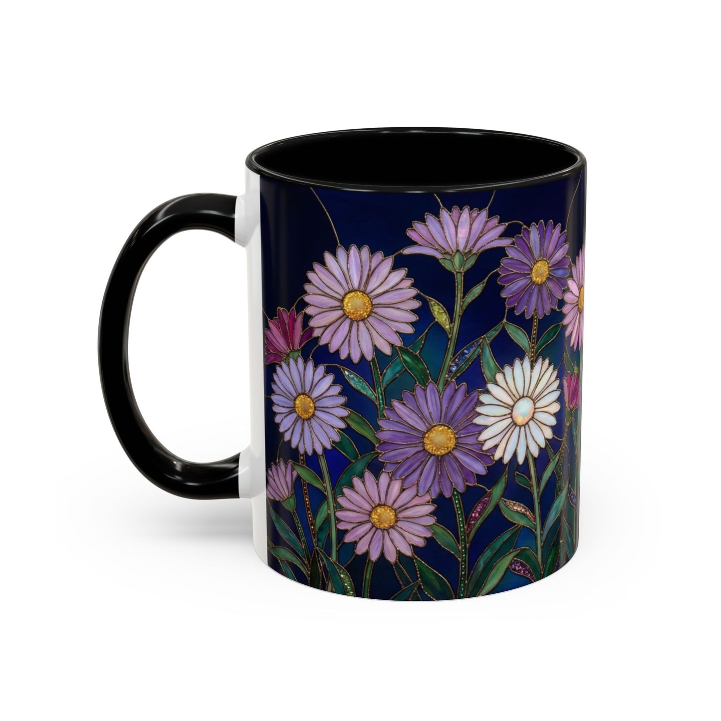 Aster Flower Coffee Mug — Stained Glass Design 11/15oz - 14553