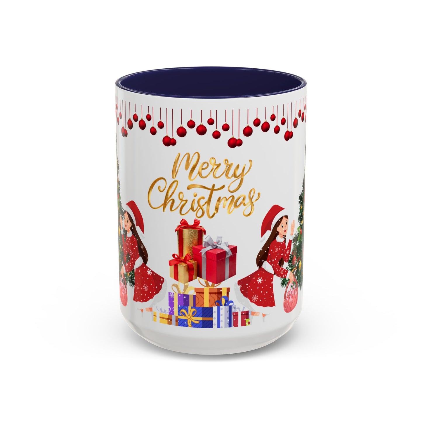 Merry Christmas - Accent Coffee Mug (11, 15oz)