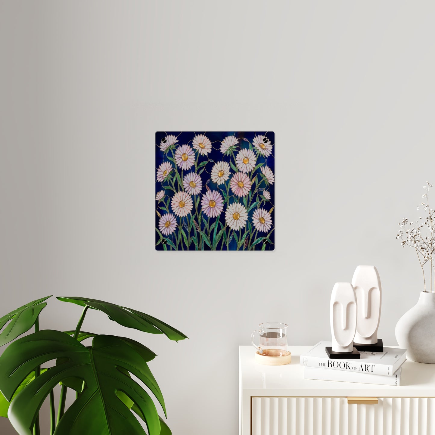 Aster Field Acrylic Wall Art Panel — Floral Home Décor - 14607