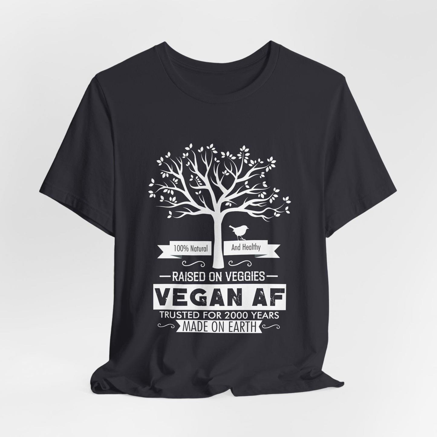 Vegan: 100% Natural And Healthy, Raised By Veggies - Unisex Jersey Short Sleeve Tee - 12396